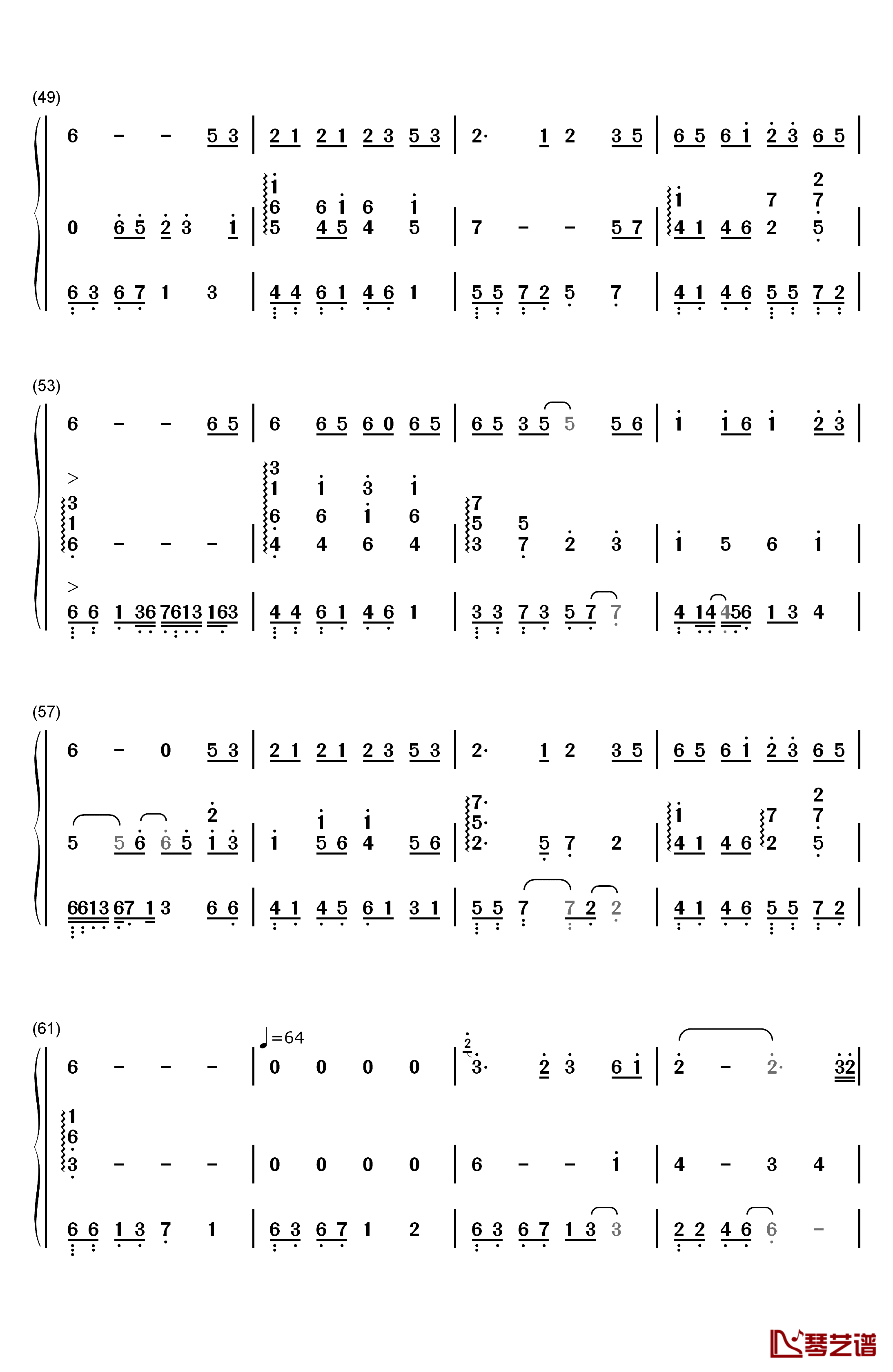 绿野仙踪钢琴简谱-数字双手-陈悦 马克4