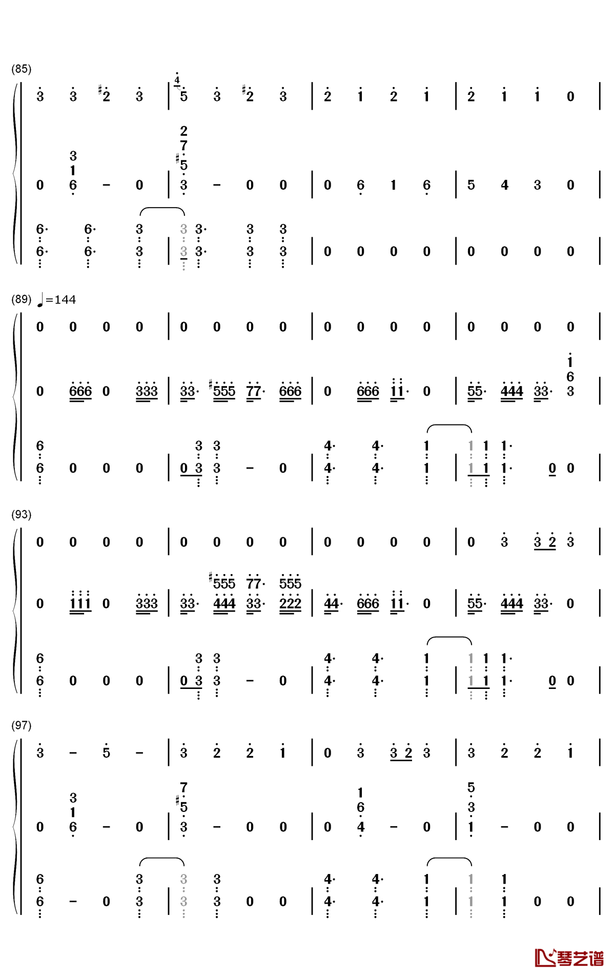 Cradles钢琴简谱-数字双手-Sub Urban6