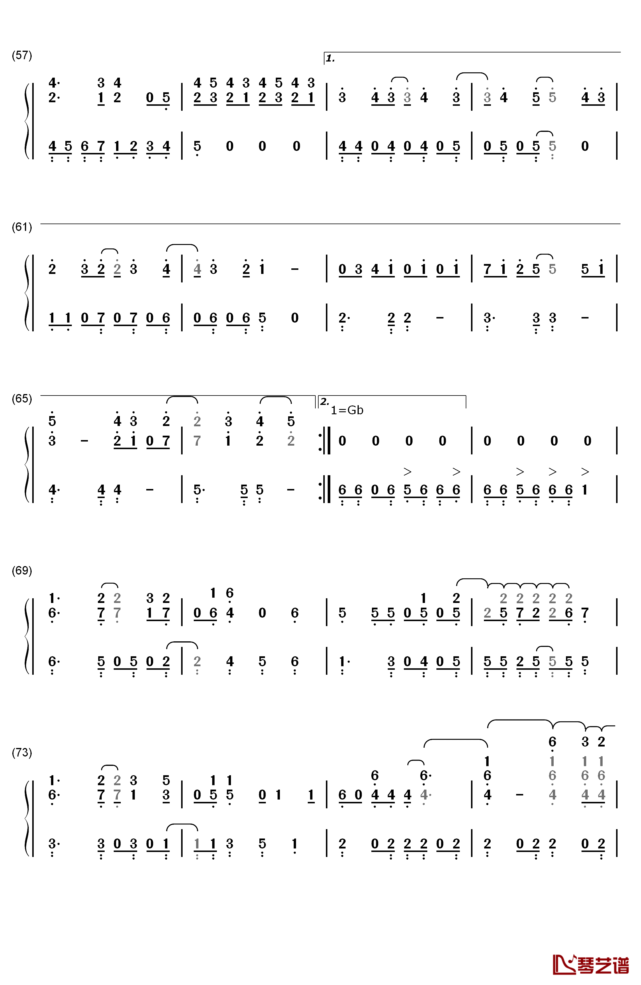 10年樱钢琴简谱-数字双手-AKB484