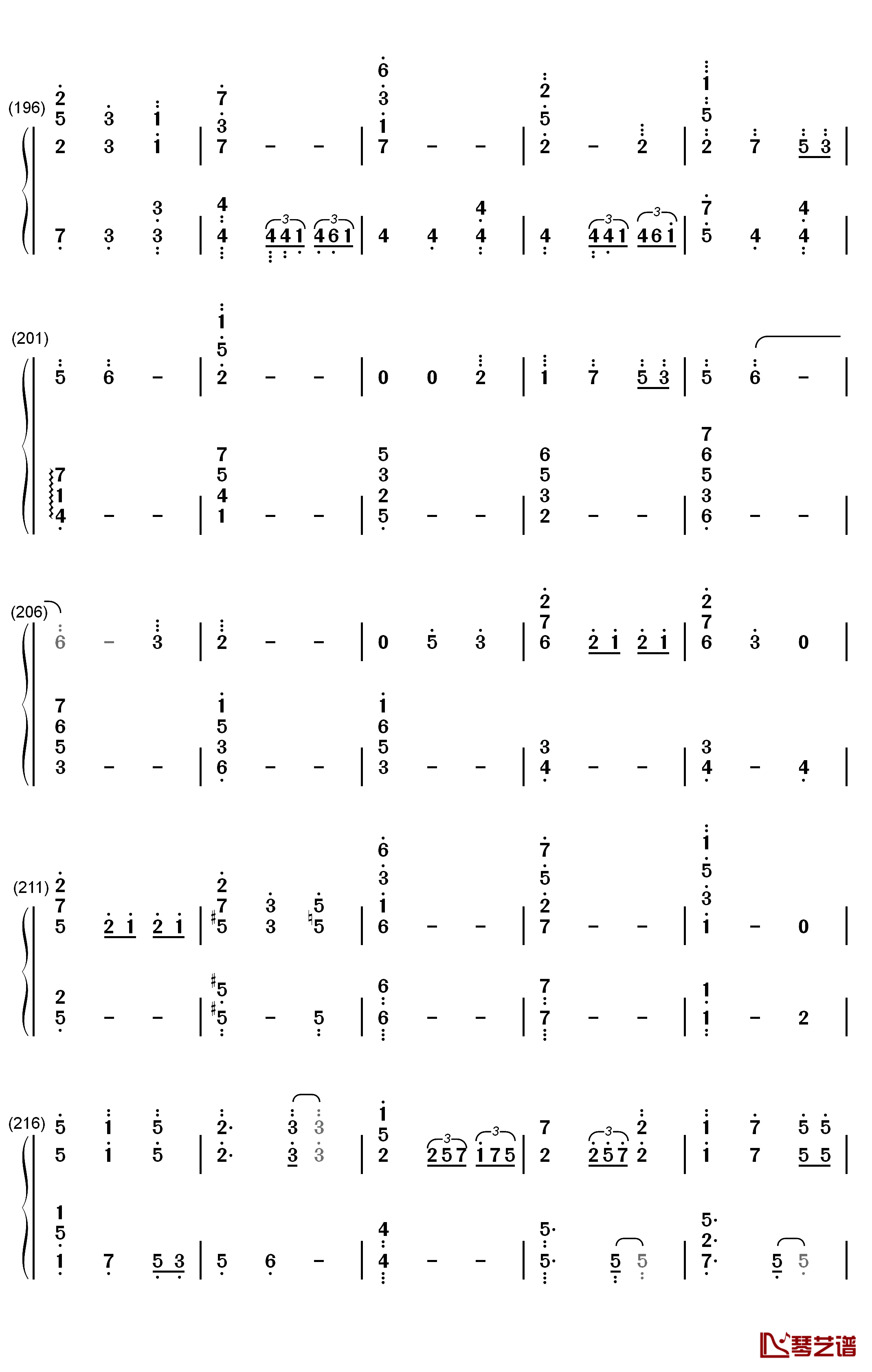 Unlasting钢琴简谱-数字双手-LiSA9