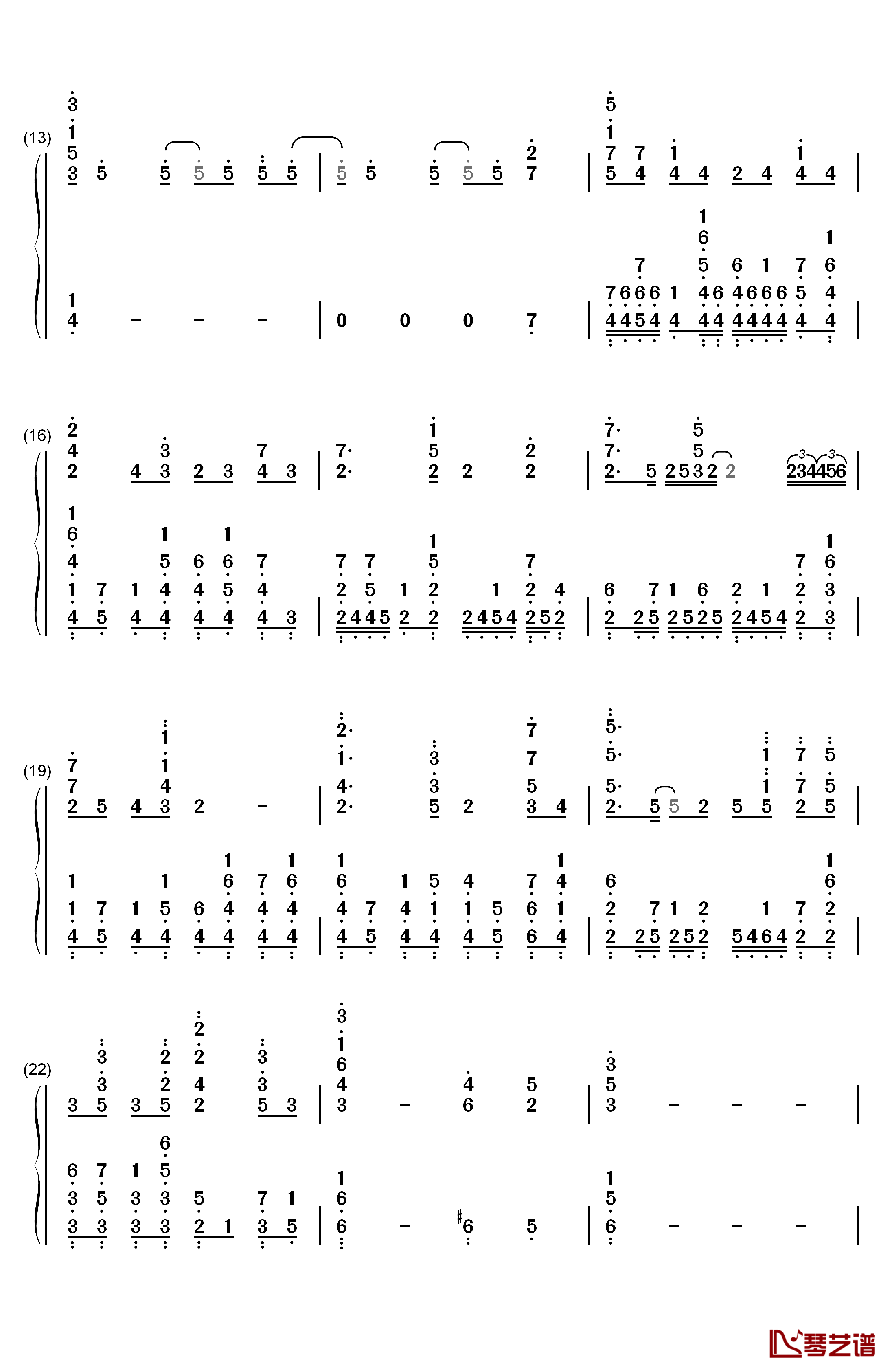 手つかずの感情钢琴简谱-数字双手-中山真斗2