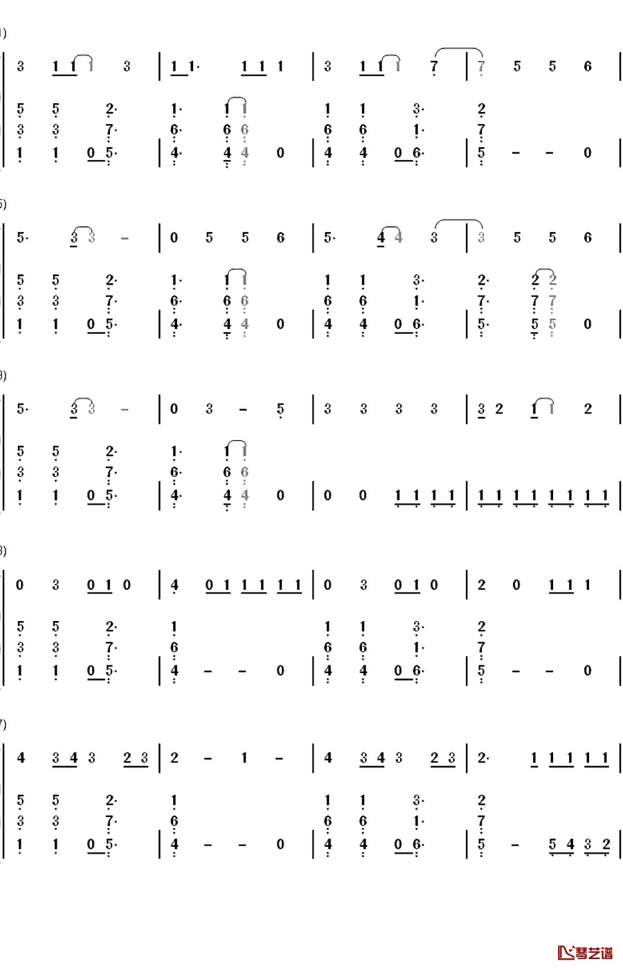 Kiss You钢琴简谱-数字双手-One Direction4