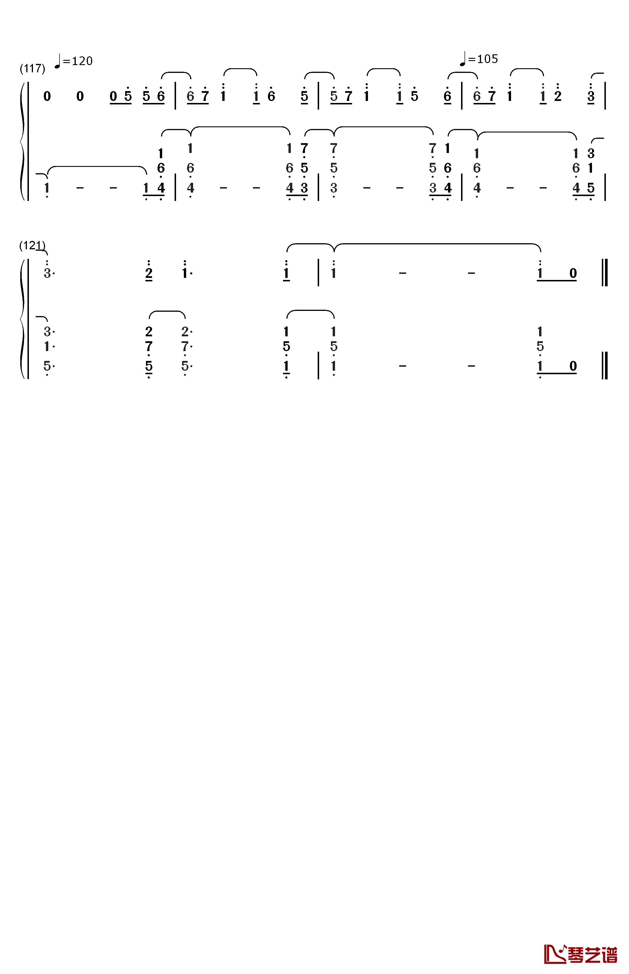 我们的合唱歌钢琴简谱-数字双手-2R7