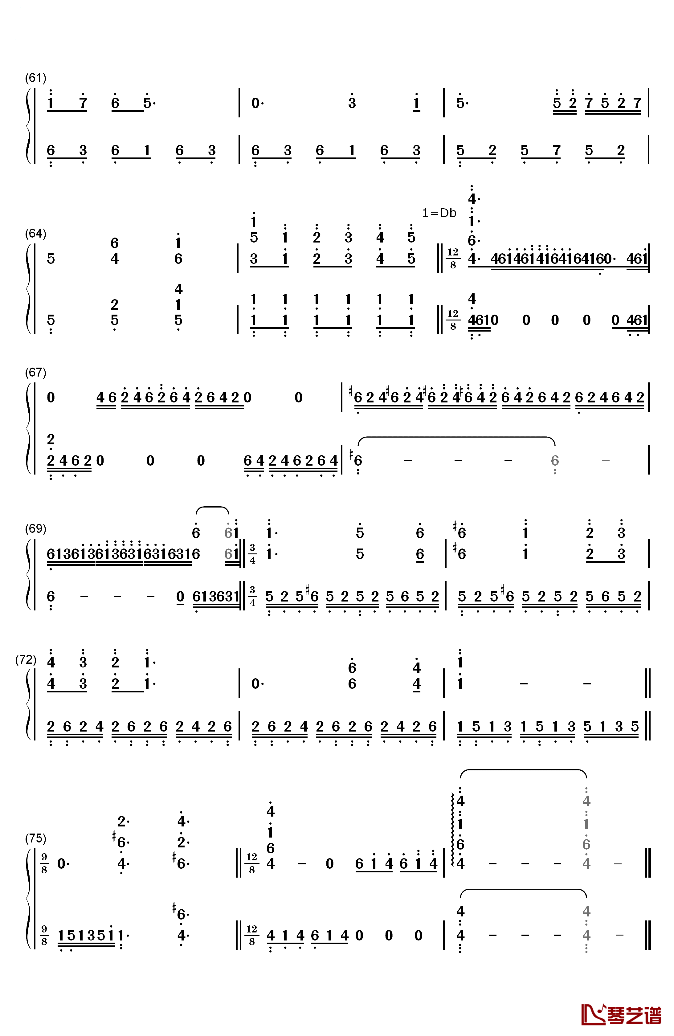 记忆MEMORY钢琴简谱-数字双手-理查德•克莱德曼4