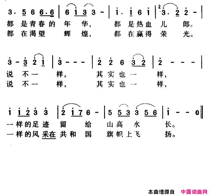 军歌金曲：当兵的人简谱1