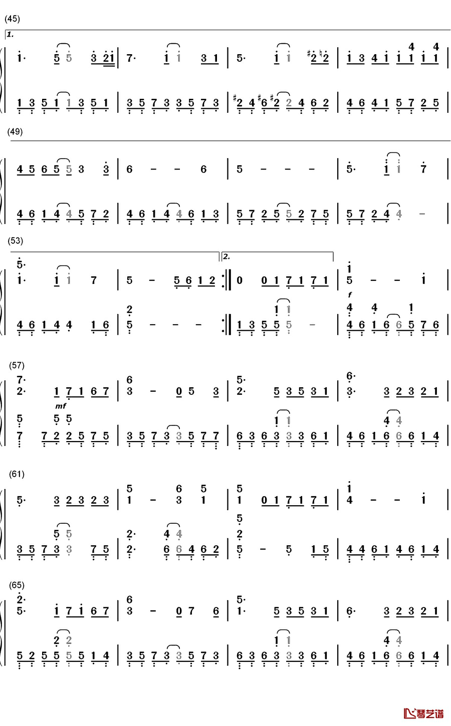 离人钢琴简谱-数字双手-林志炫3