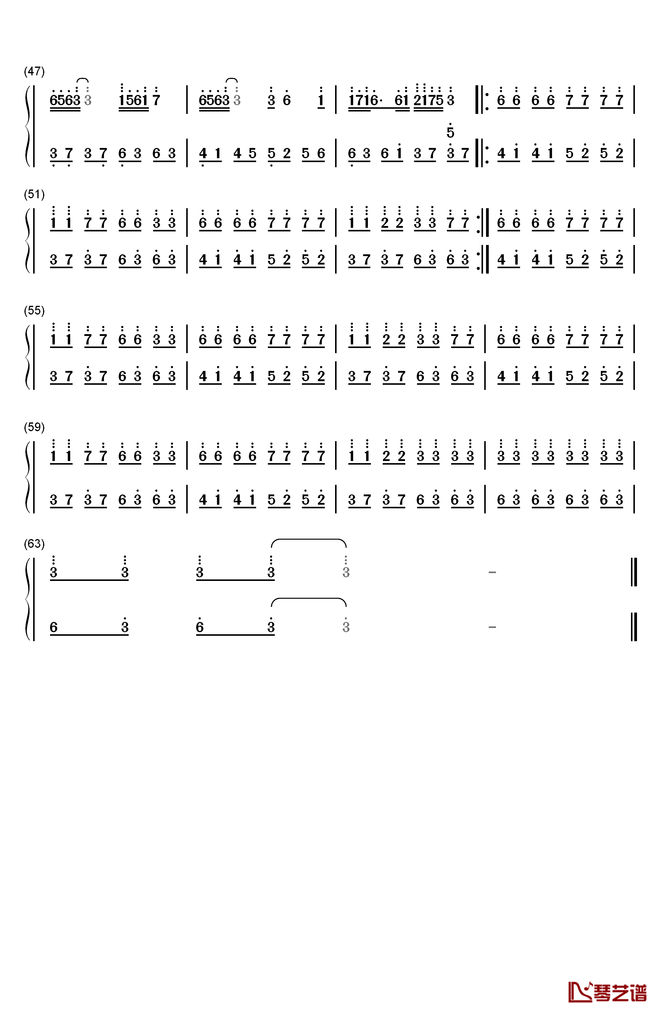 Anonymous钢琴简谱-数字双手-Noicybino3