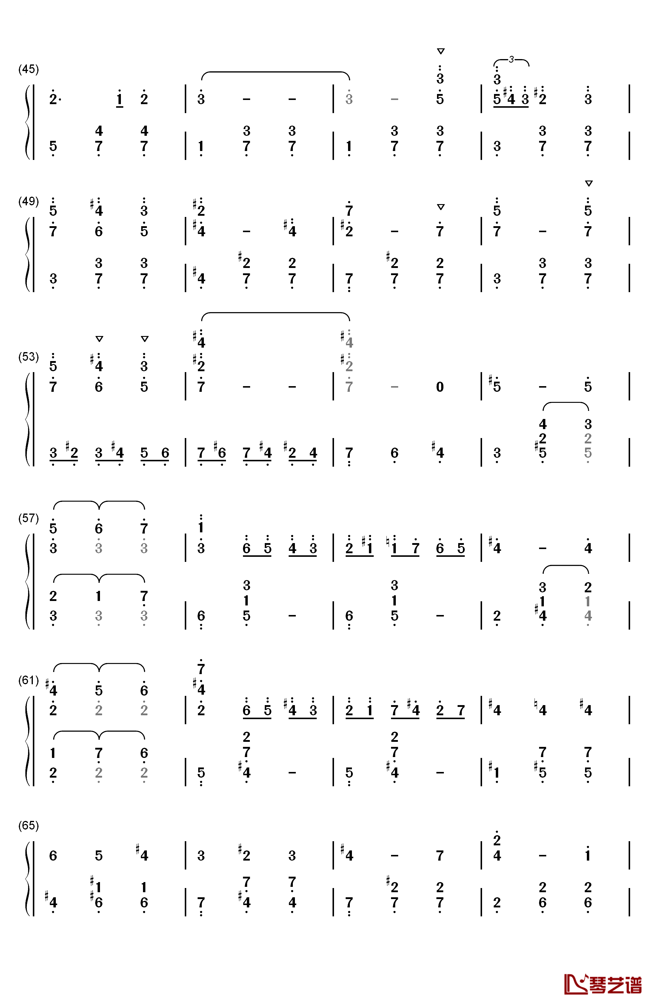 Merry钢琴简谱-数字双手-久石让 宫崎骏3