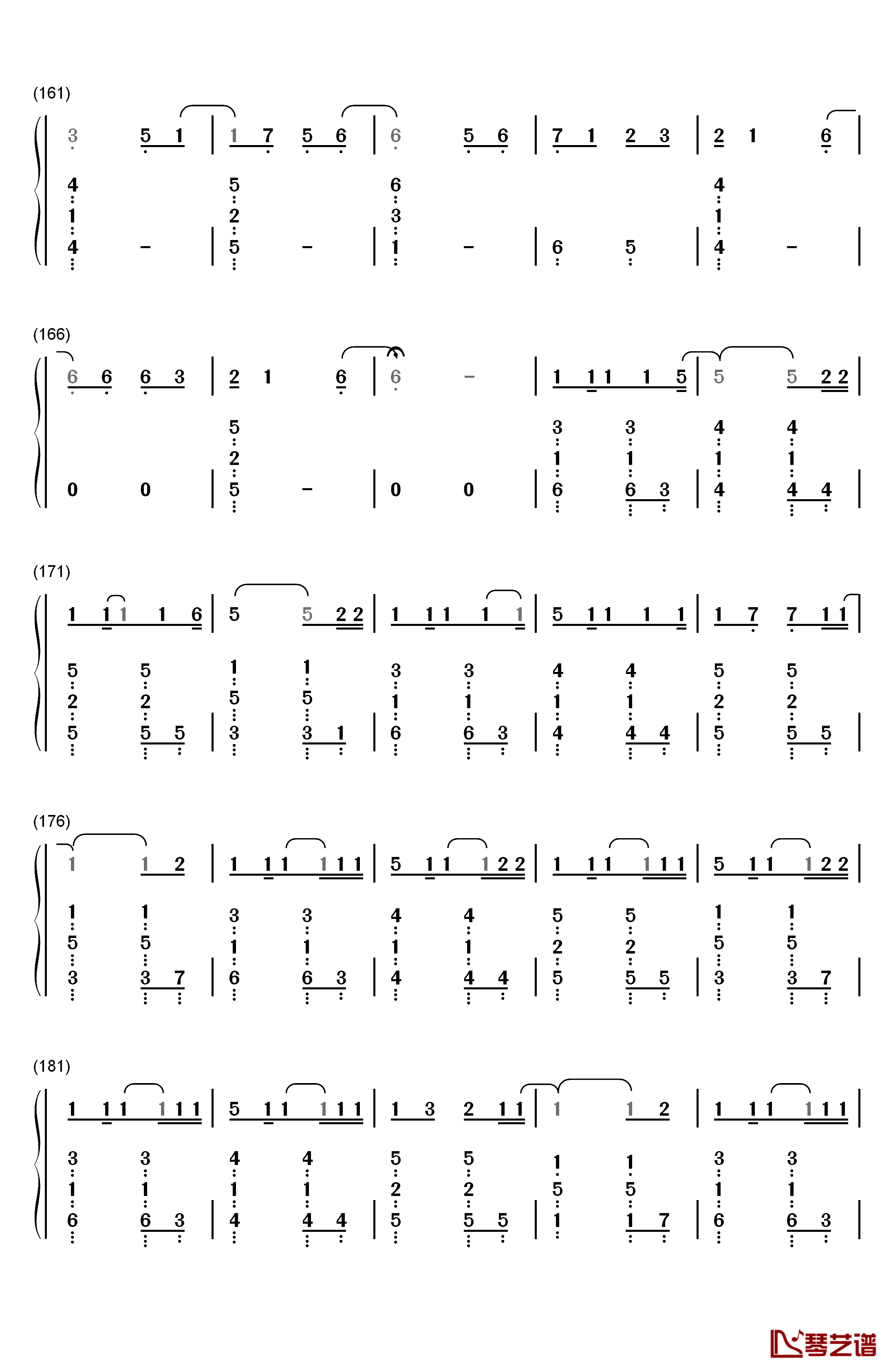 楔钢琴简谱-数字双手-奥华子7