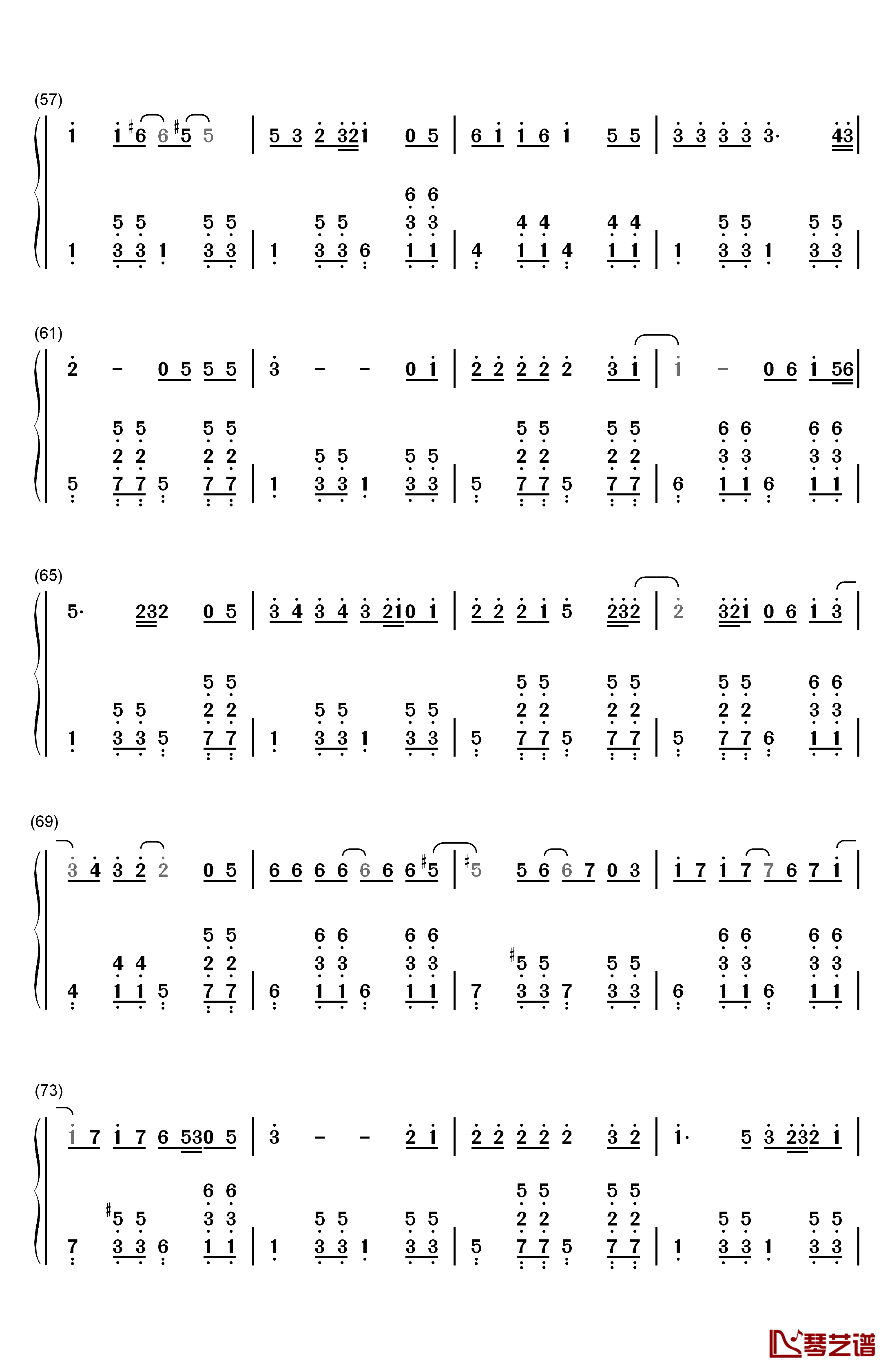 普通朋友钢琴简谱-数字双手-陶喆4