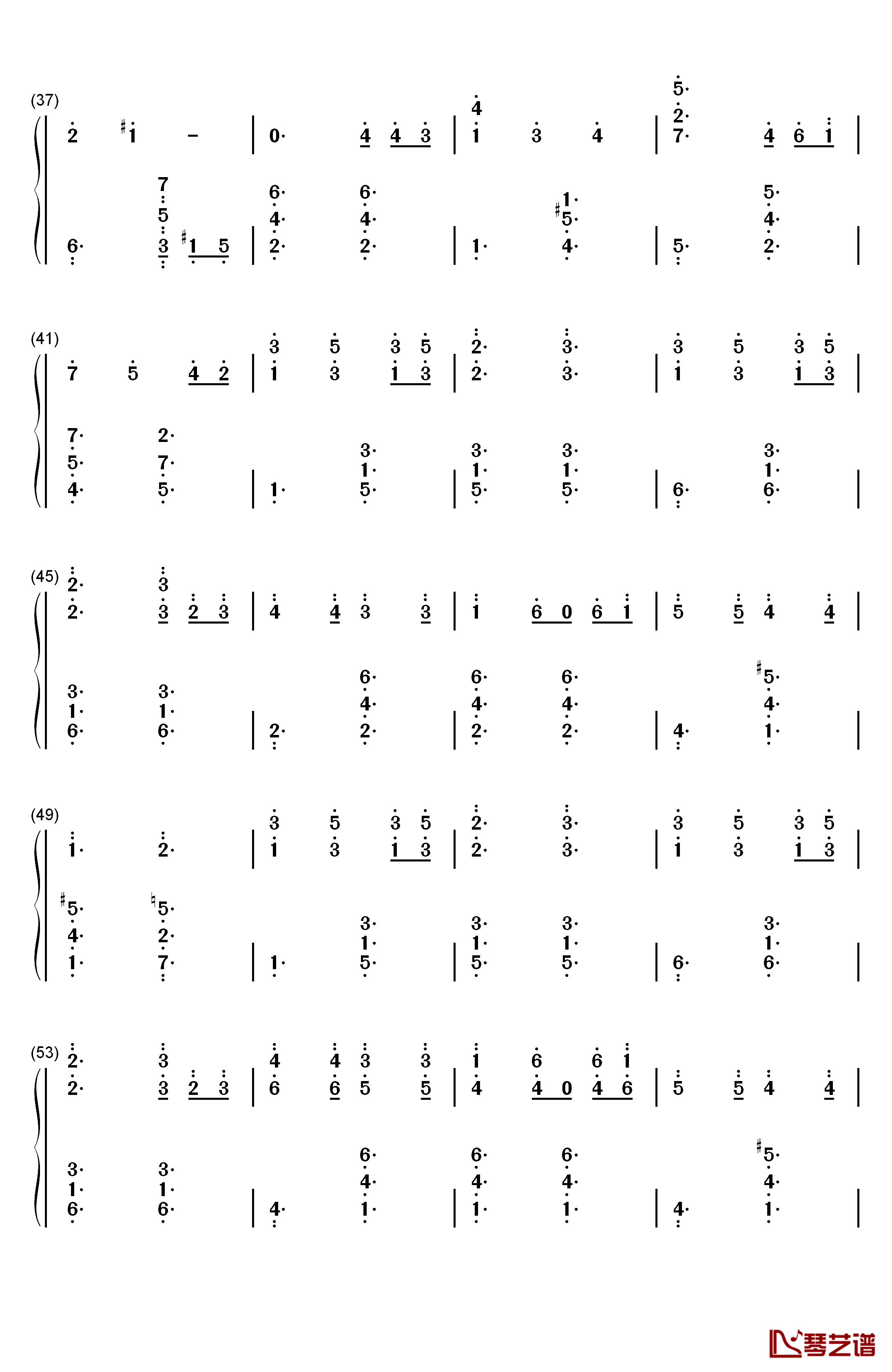 lonely christmas钢琴简谱-数字双手-陈奕迅3