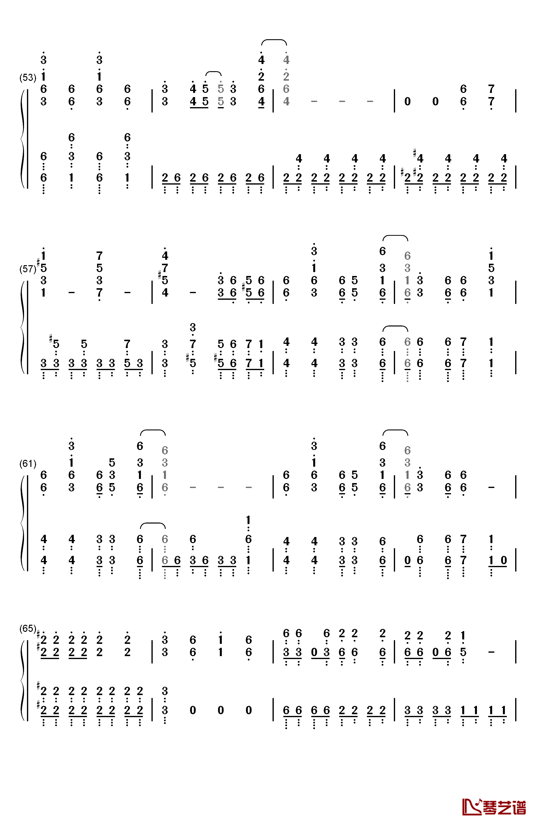 GO CRY GO钢琴简谱-数字双手-OxT4