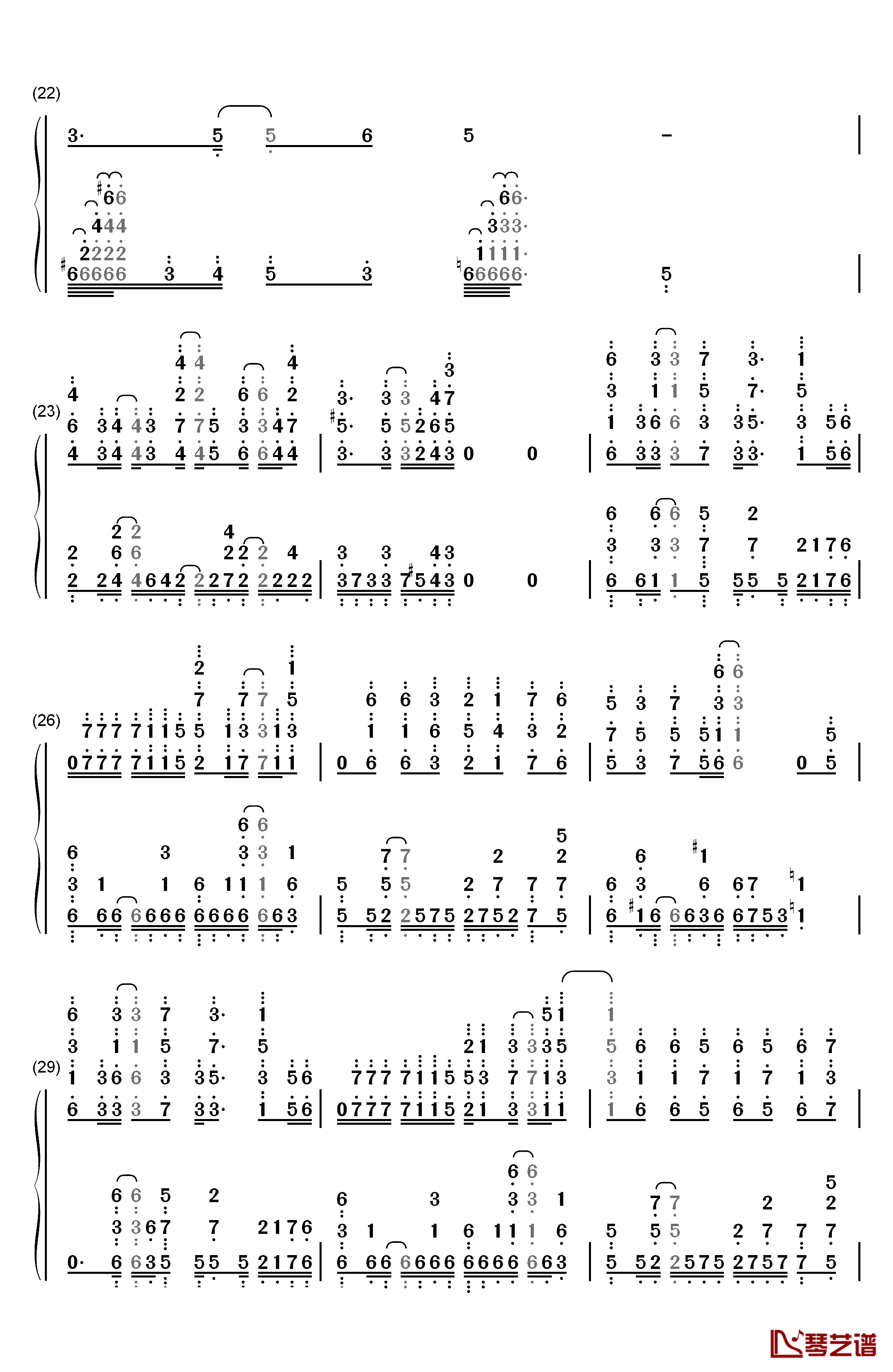 银の祈誓钢琴简谱-数字双手-soraru3