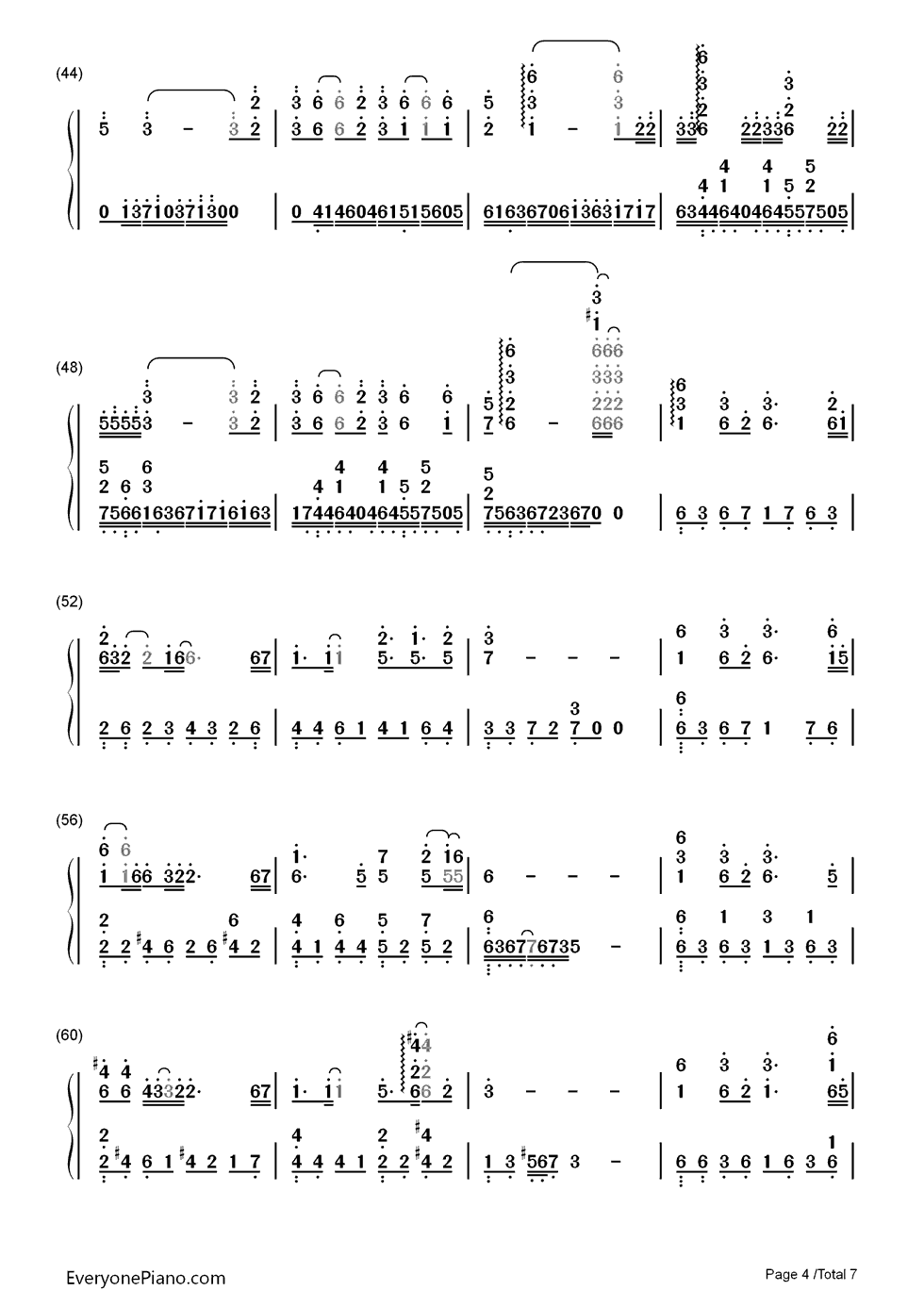 原点钢琴简谱-数字双手-西单女孩4