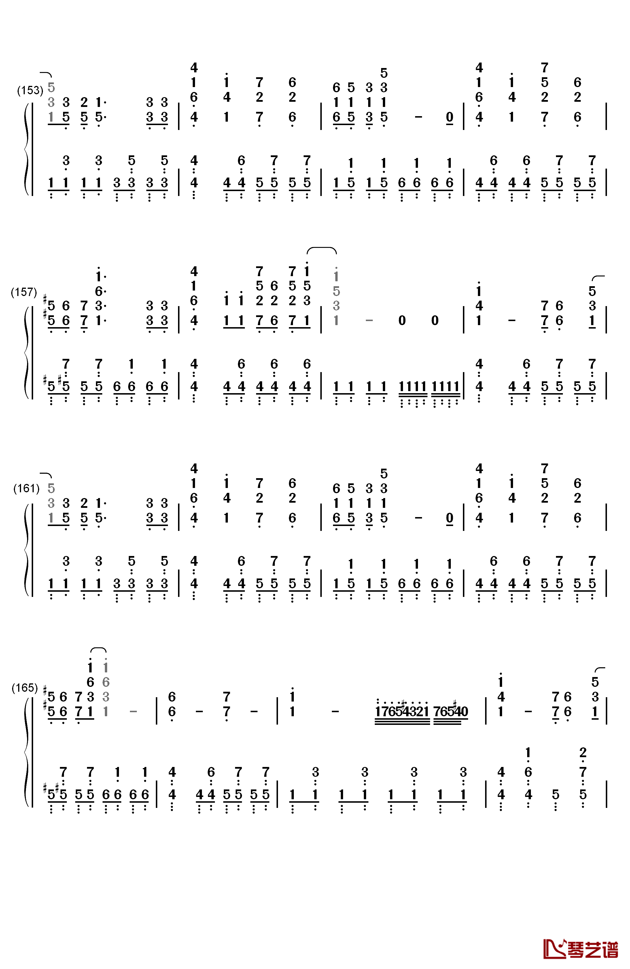 ノンファンタジー钢琴简谱-数字双手-LIP×LIP9