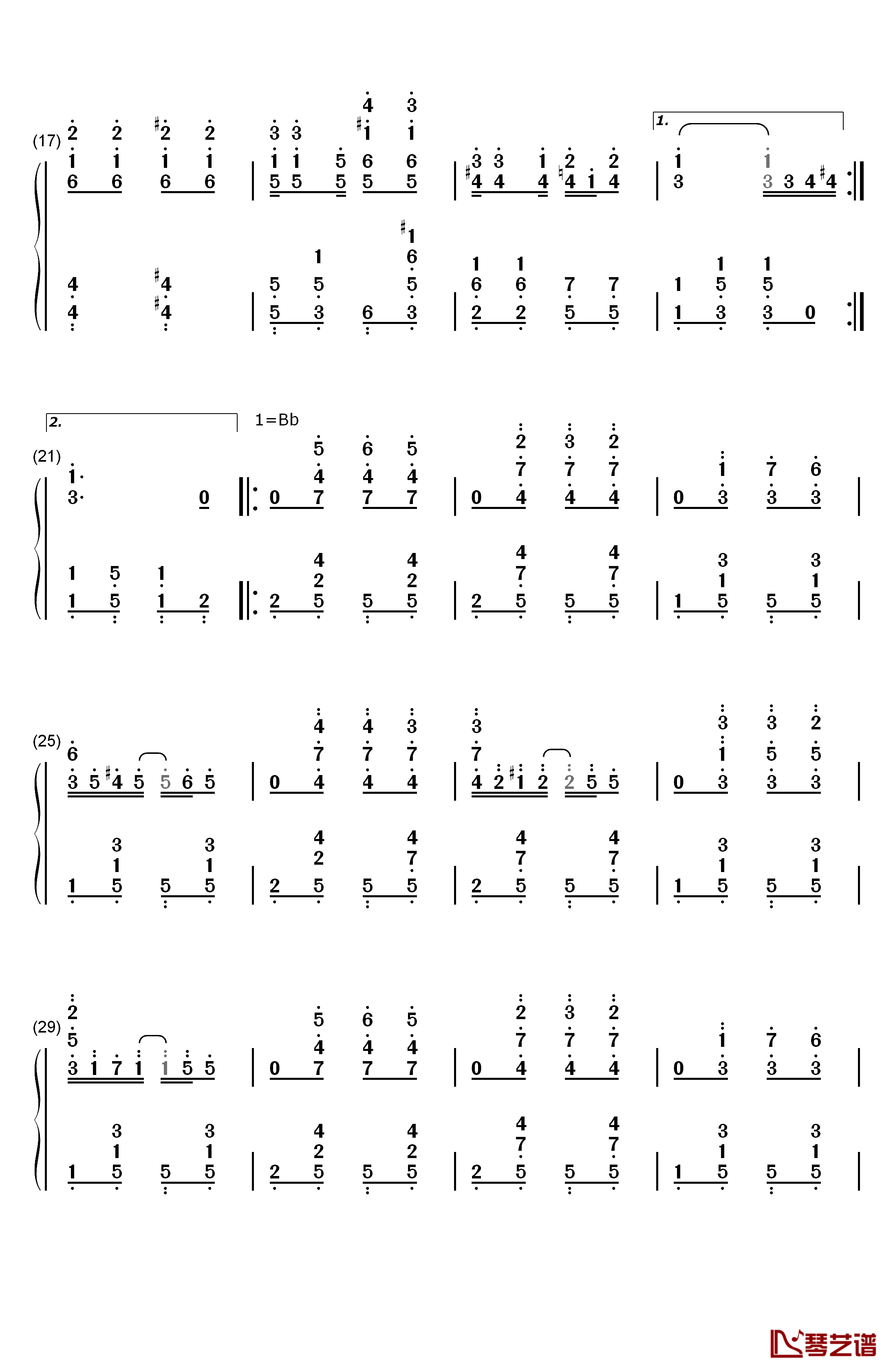 Peacherine Rag钢琴简谱-数字双手-Scott Joplin2