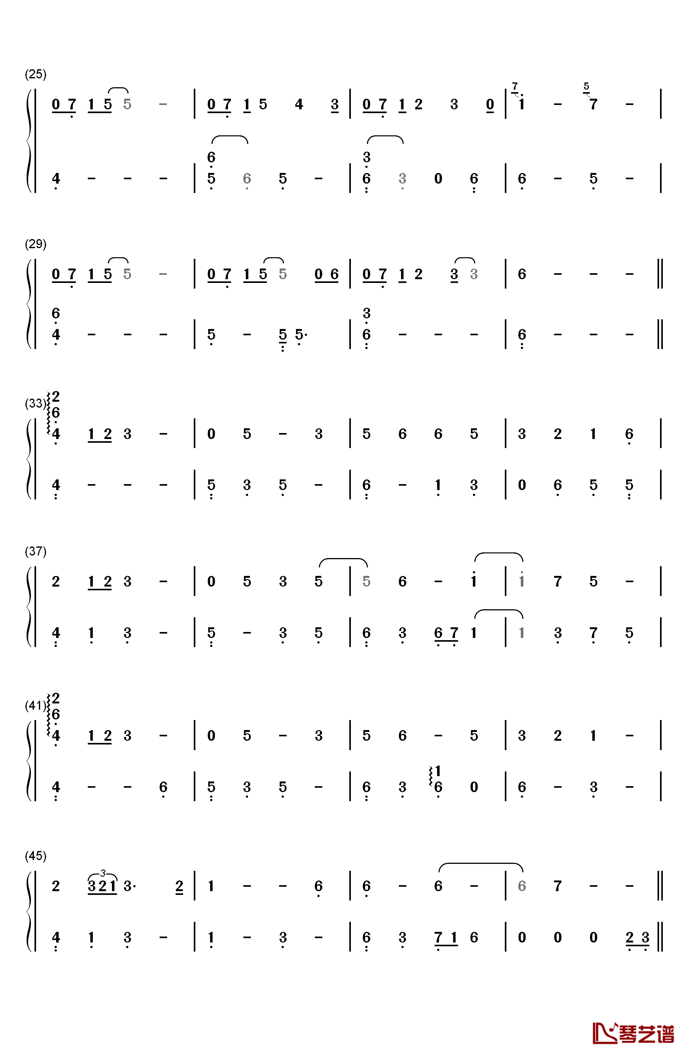 暁のヨナ钢琴简谱-数字双手-梁邦彦2