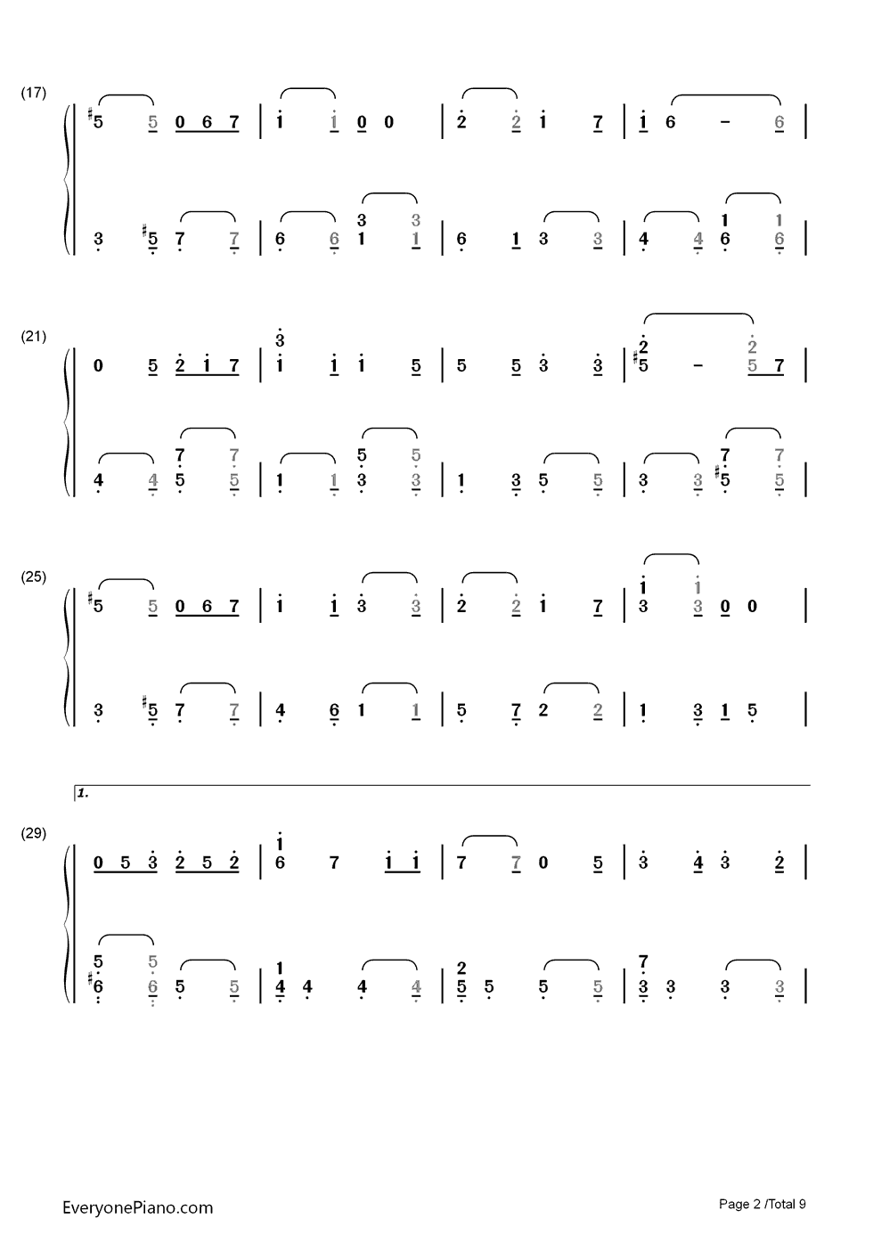 ノエルの夜钢琴简谱-数字双手-AKB482