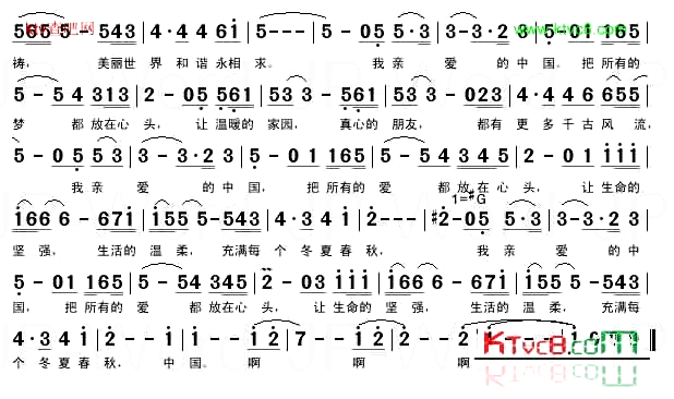 爱着你的名字简谱-韩红演唱1