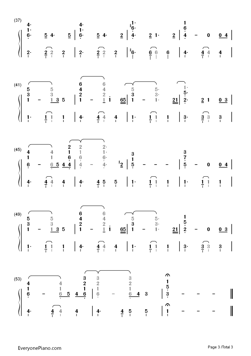 U.F.O.钢琴简谱-数字双手-Coldplay3