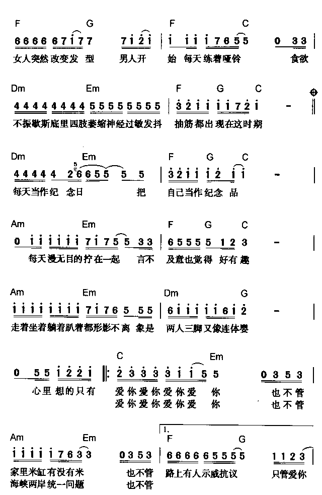 恋爱症候群简谱-黄舒骏演唱1