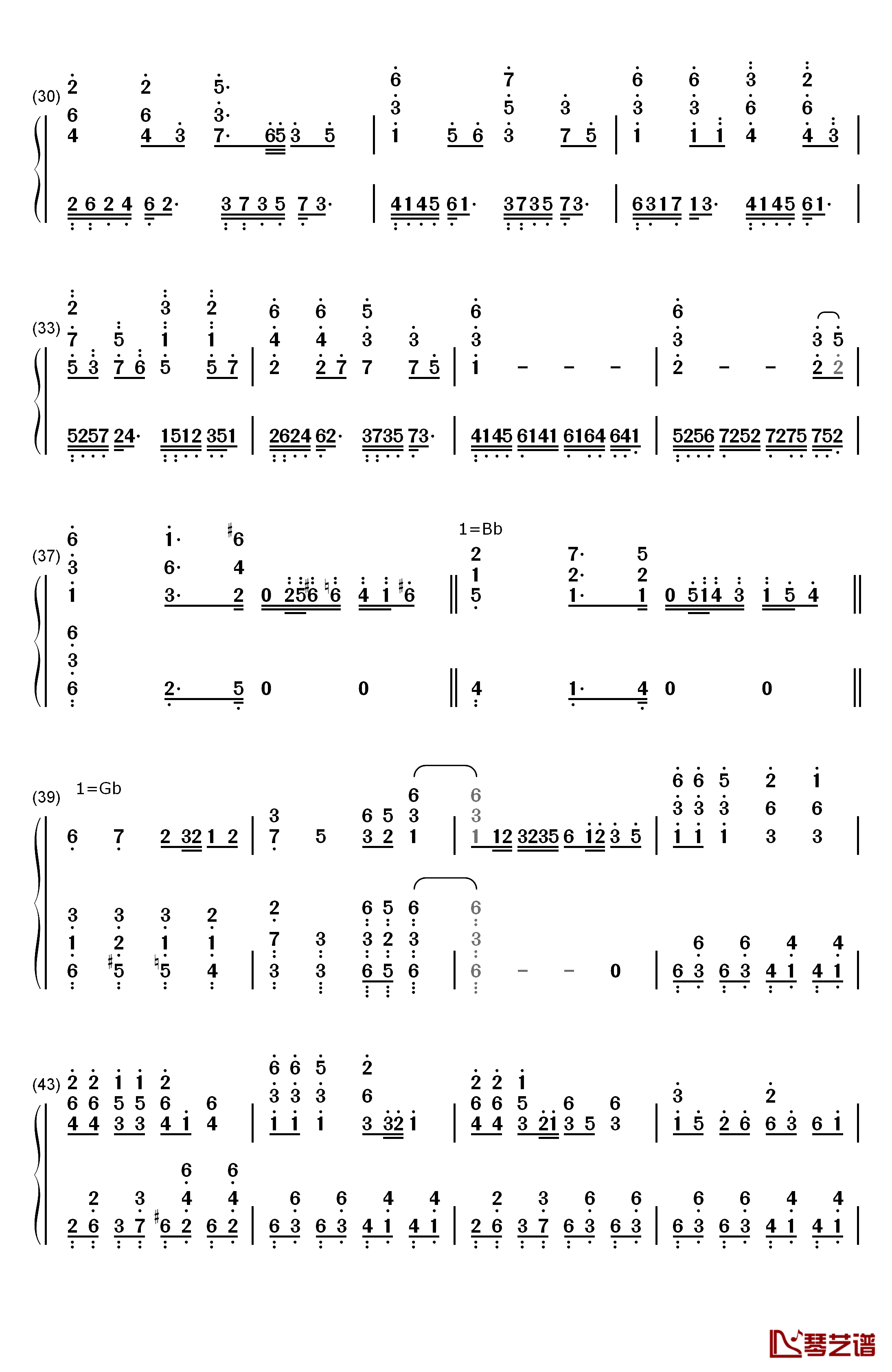 凛として咲く花の如く钢琴简谱-数字双手-红色リトマス3