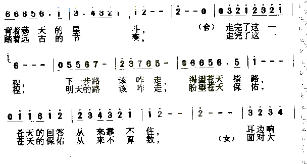 纤夫的路简谱-于文华演唱1