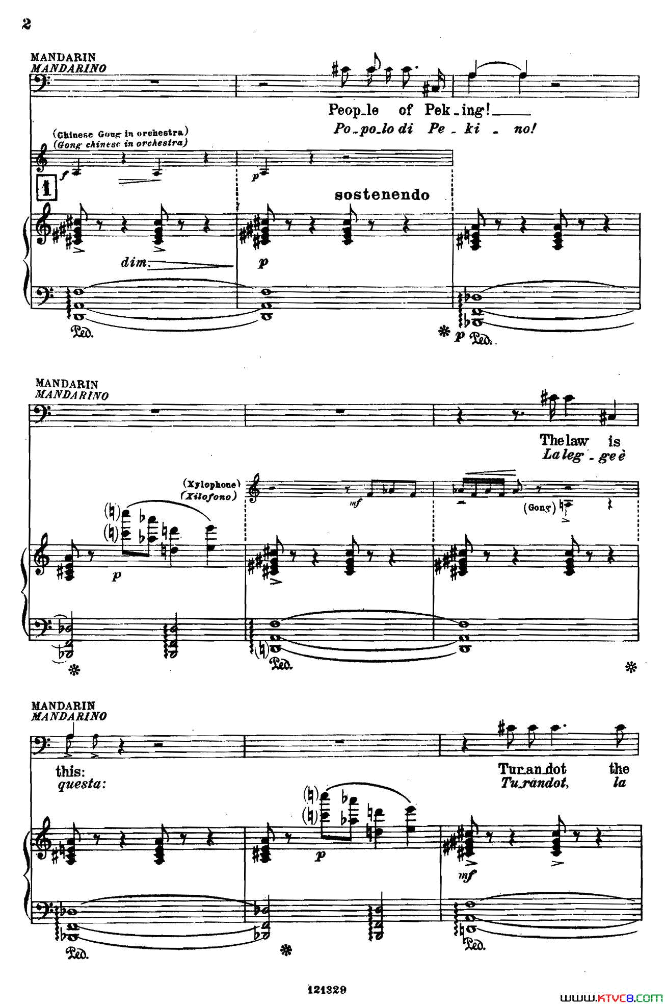 《图兰朵公主》三幕五场歌剧英意双语全谱钢琴伴奏谱P1——27《图兰朵公主》三幕五场歌剧英意双语全谱钢琴伴奏谱 P1——27简谱1