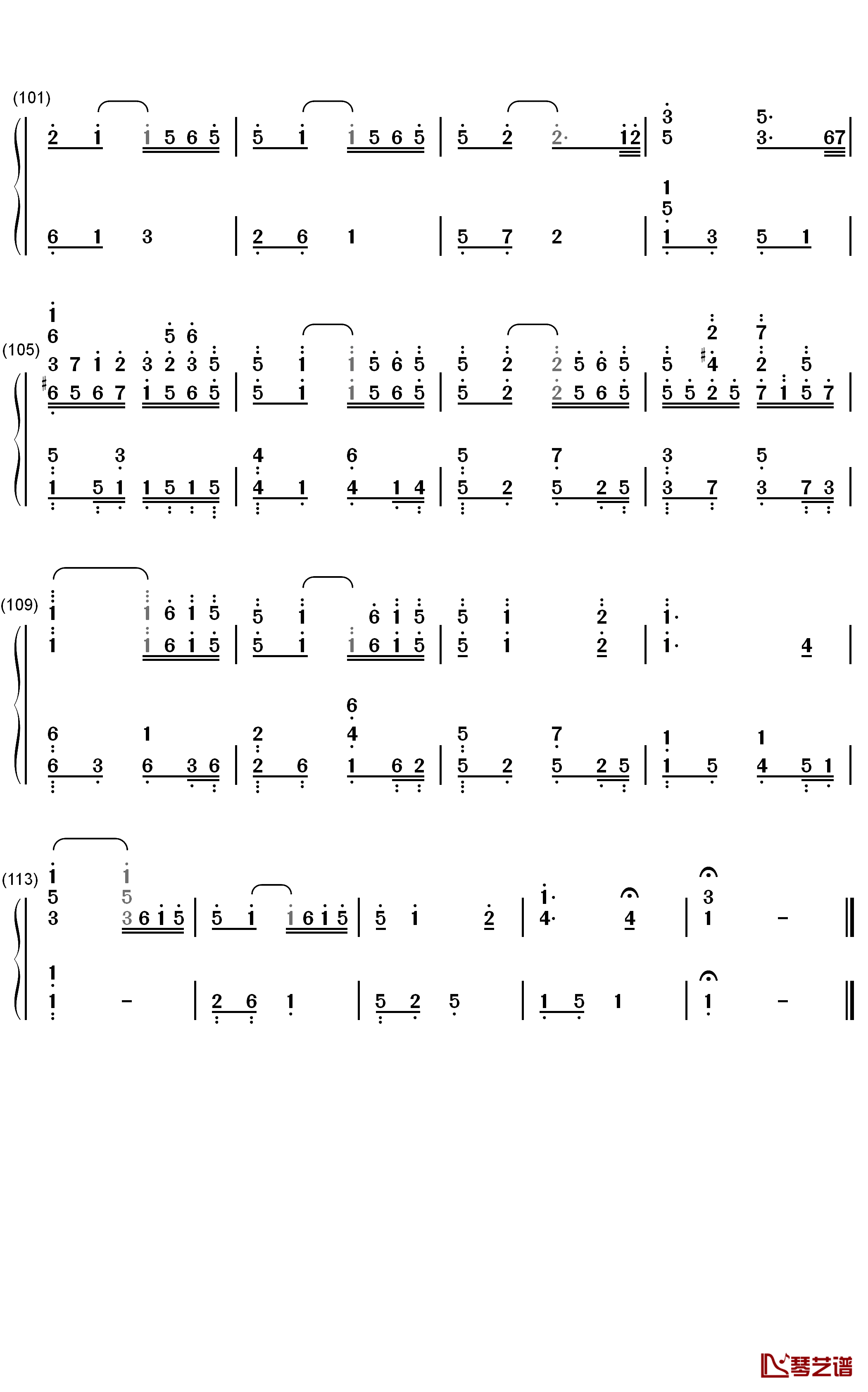 所念皆星河钢琴简谱-数字双手-CMJ6