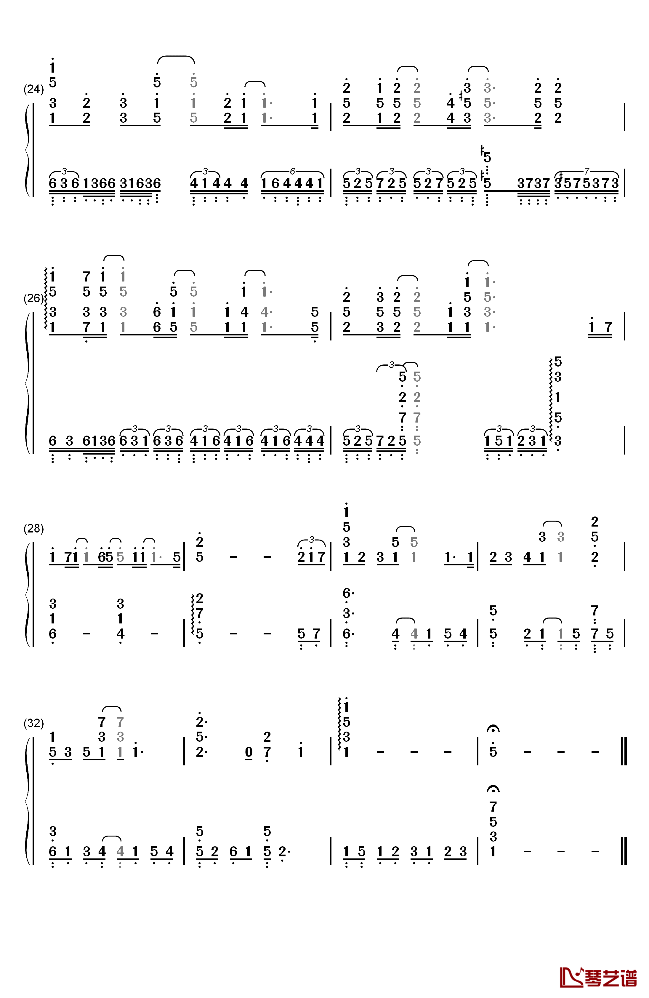 Sincerely钢琴简谱-数字双手-TRUE3