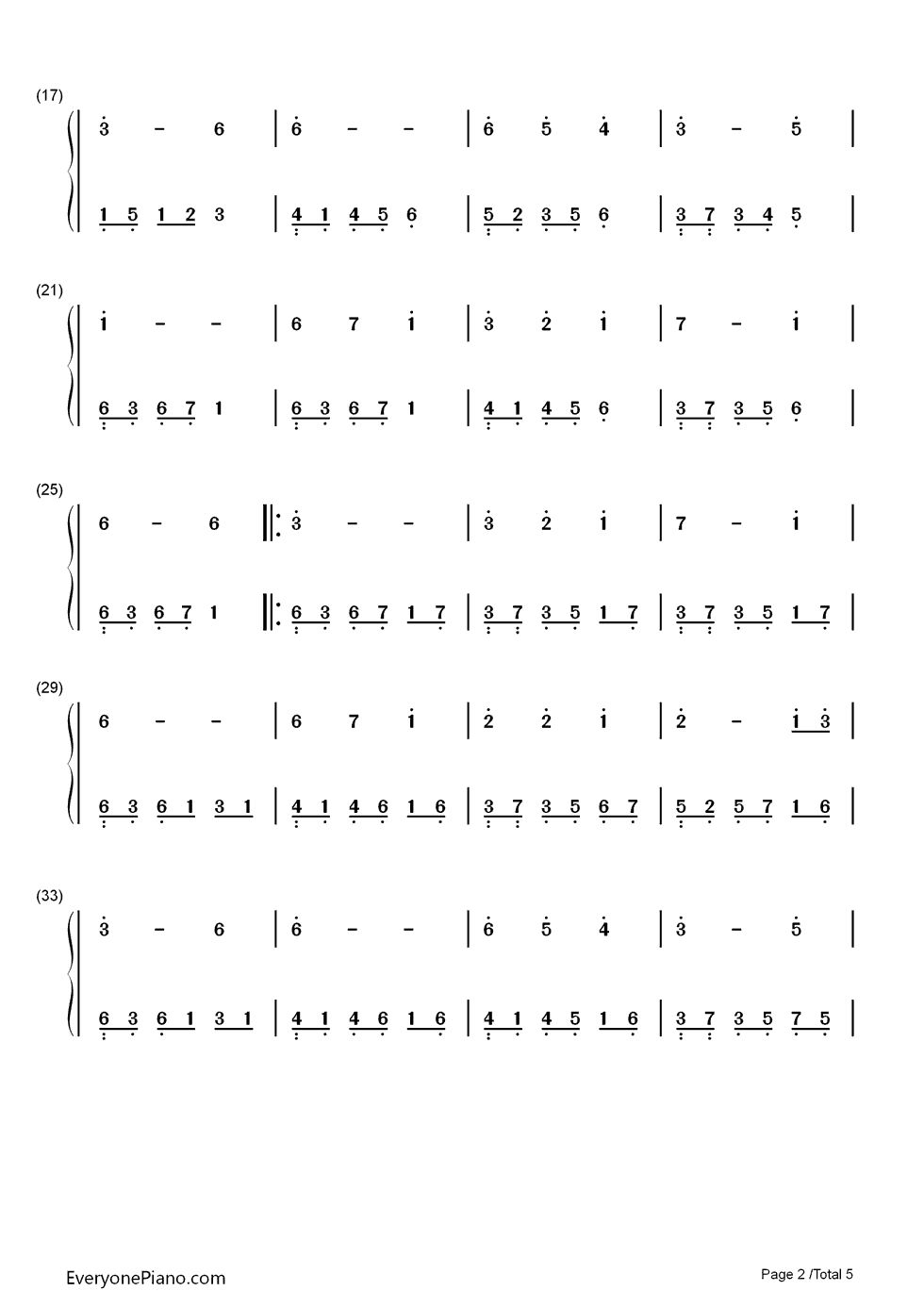 见或不见钢琴简谱-数字双手-何晟铭2