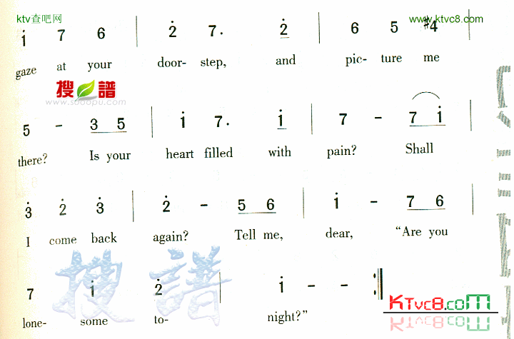 Are You Lonesome Tonight简谱1