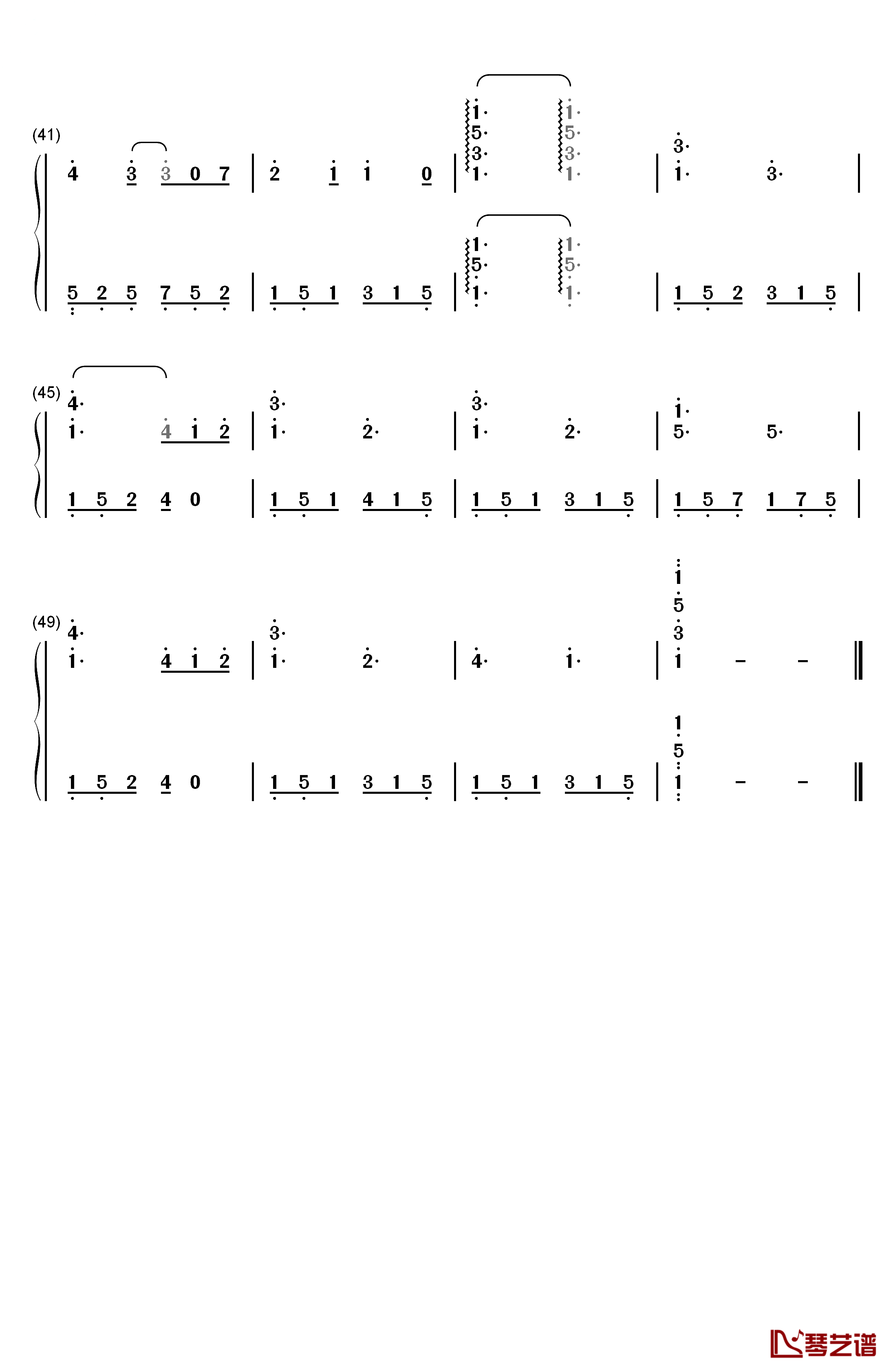 走在冷风中钢琴简谱-数字双手-刘思涵3