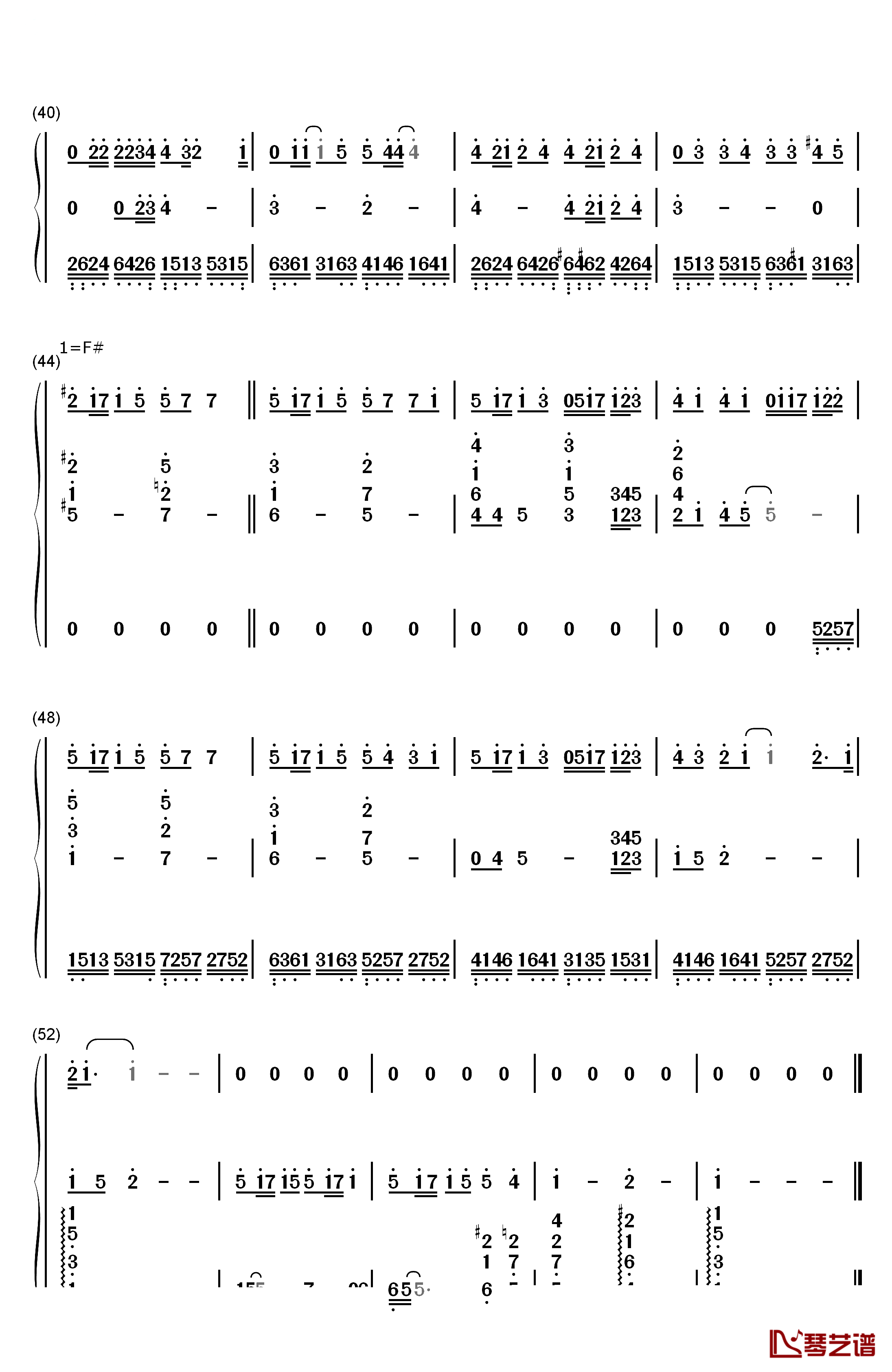 当你钢琴简谱-数字双手-林俊杰4