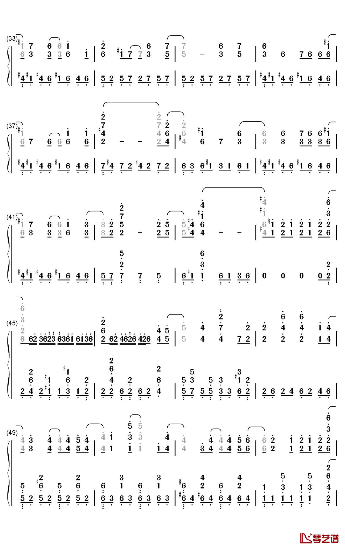 V.I.P钢琴简谱-数字双手-SID3