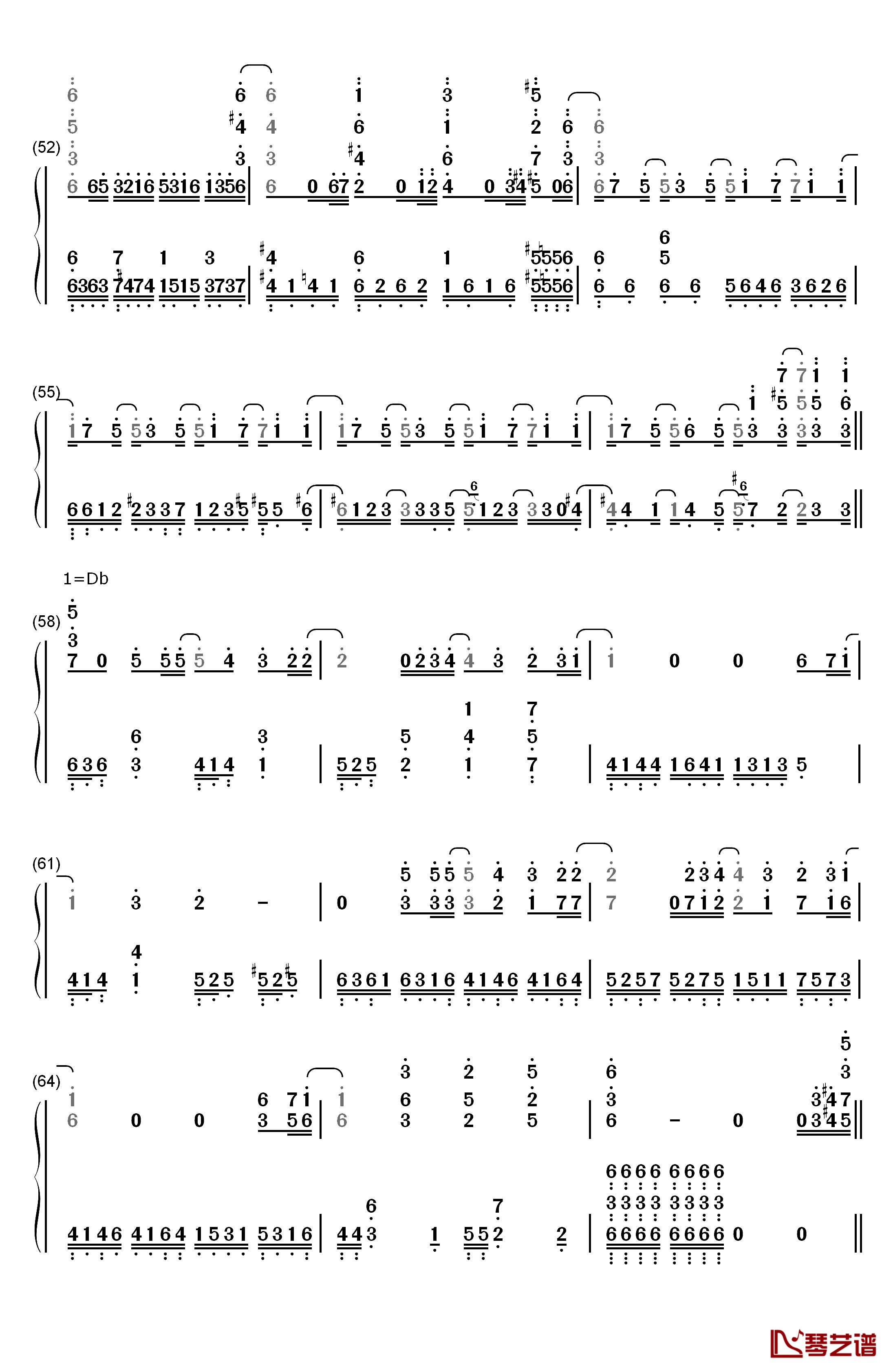 ASH钢琴简谱-数字双手-LiSA5