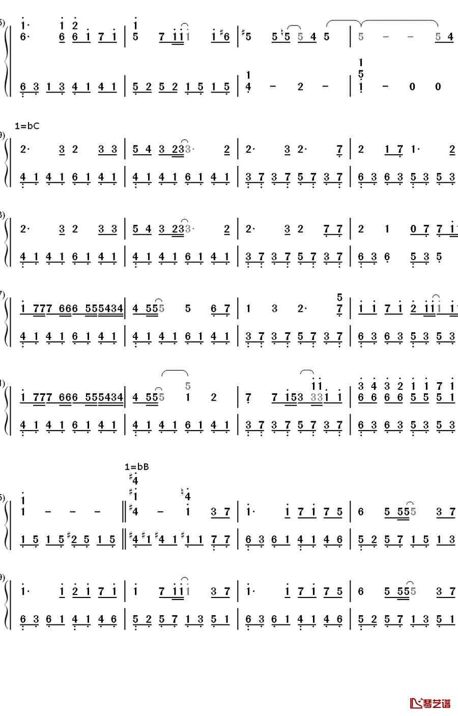 君が光に変えて行く钢琴简谱-数字双手-梶浦由记2