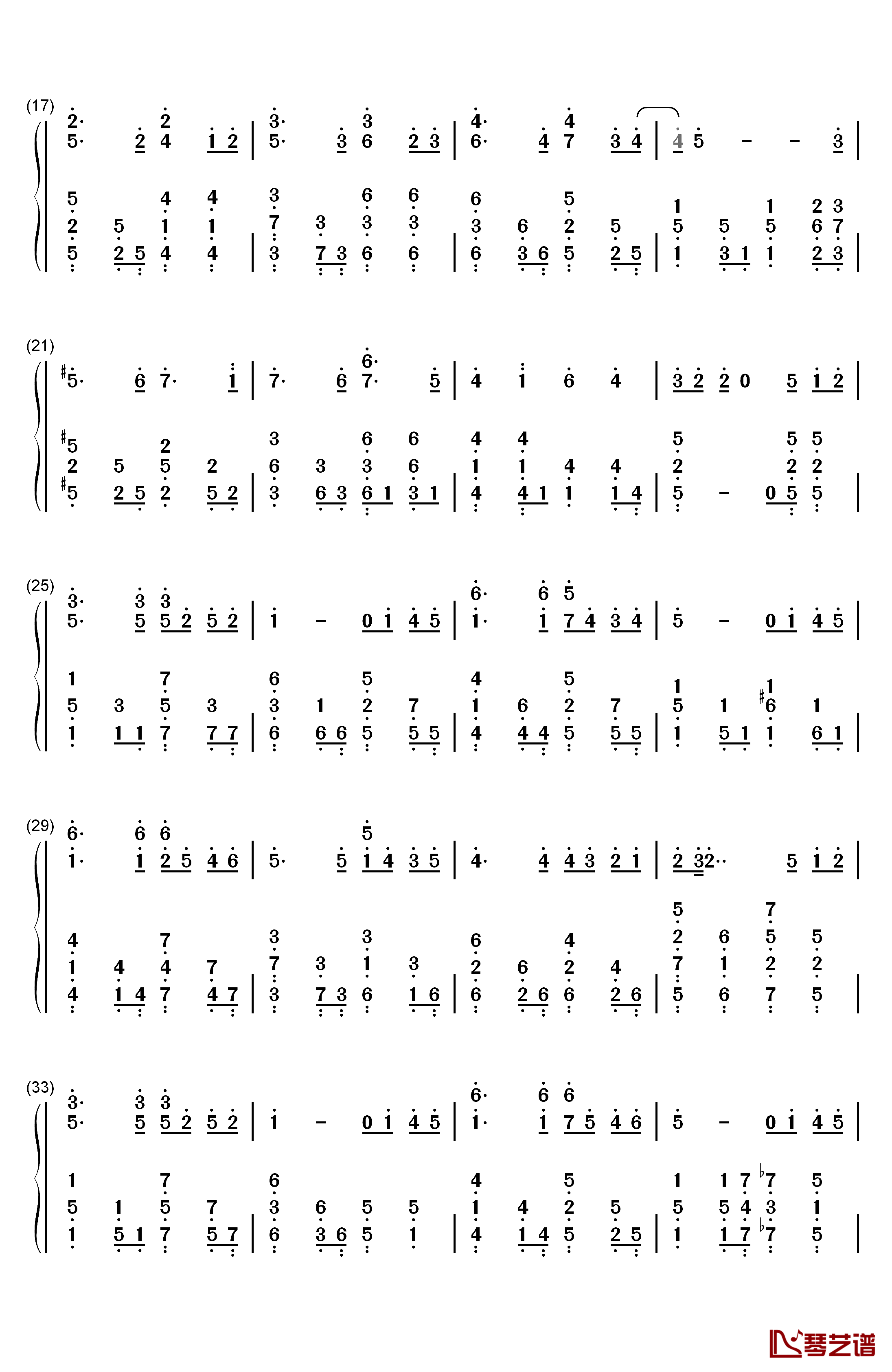 流着泪微笑钢琴简谱-数字双手-SNH482