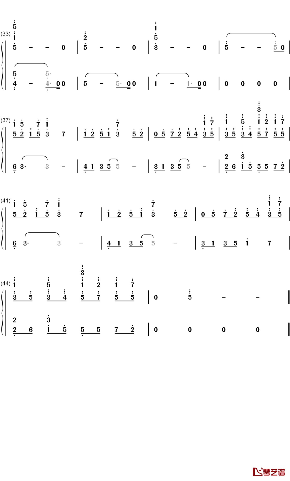 Nightfall钢琴简谱-数字双手-Rayark3