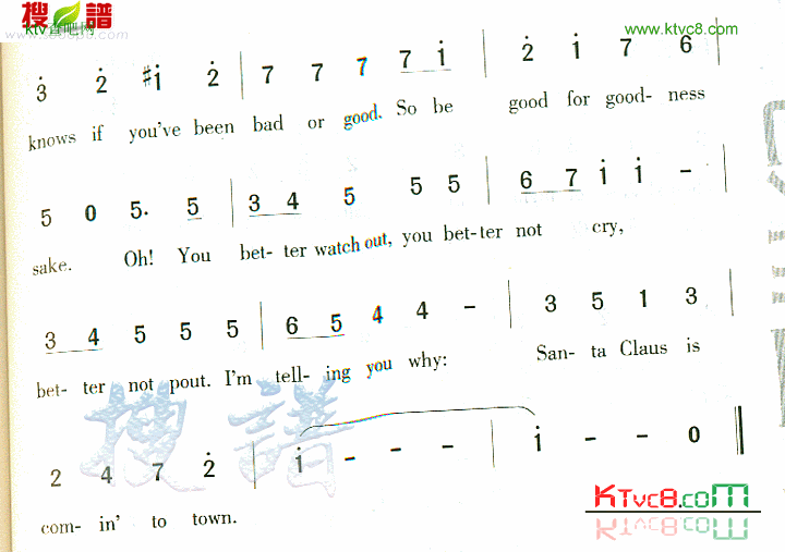 SantaClausIsComingToTown简谱1