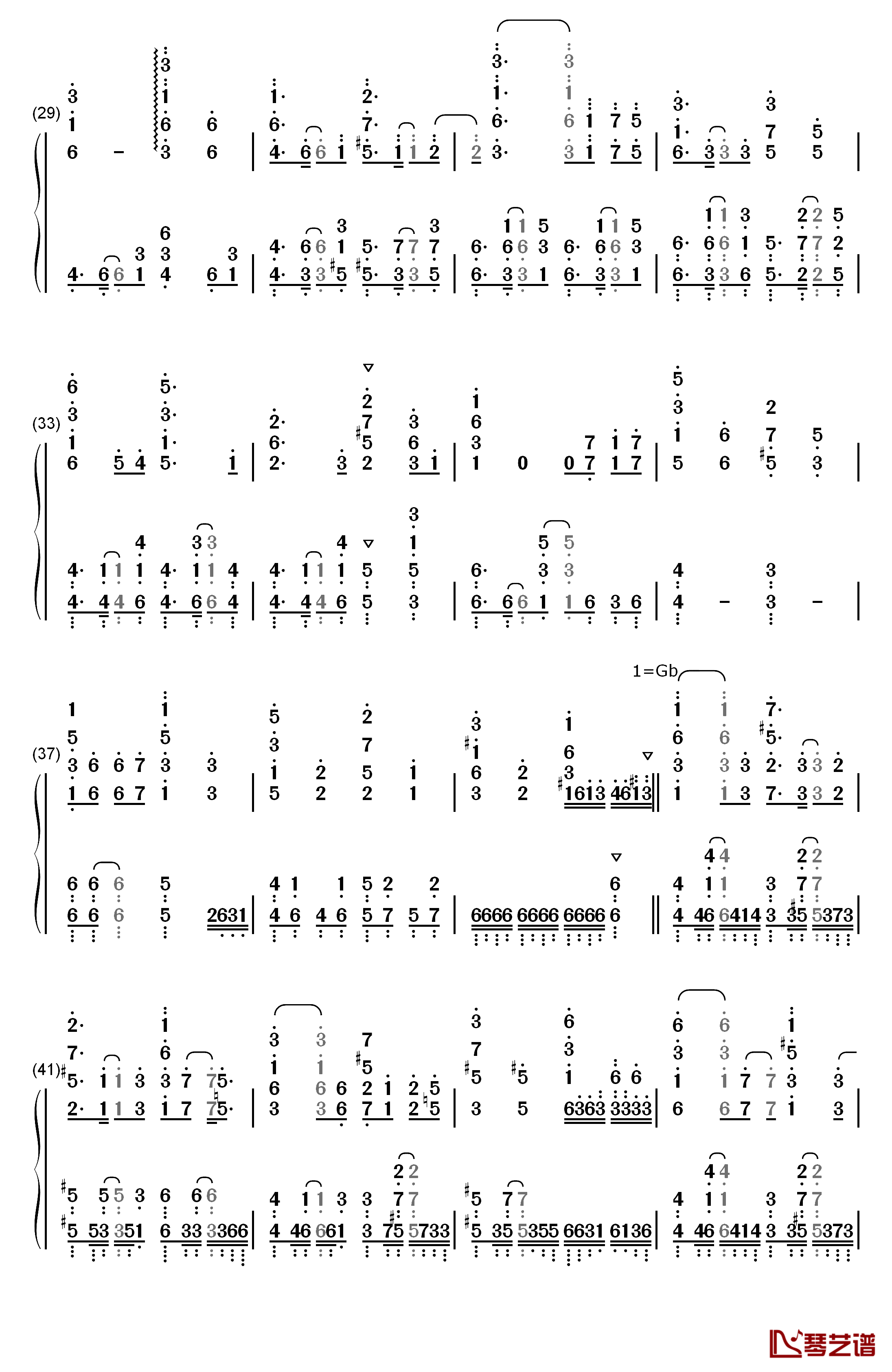 絶体絶命钢琴简谱-数字双手-Cö shu Nie3