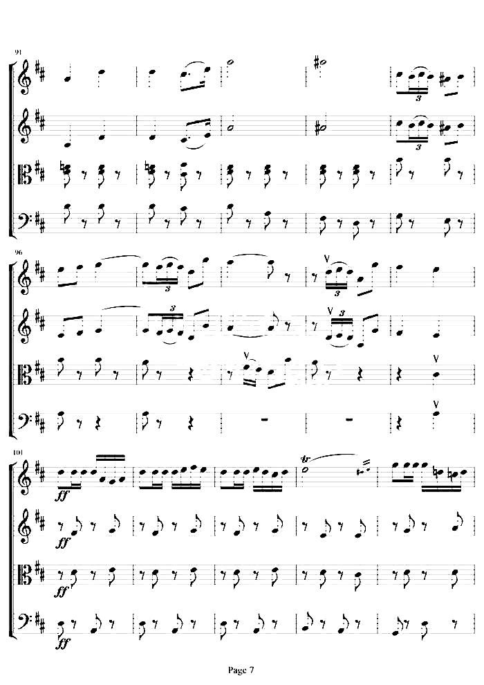 弦乐四重奏《卡门序曲》简谱1