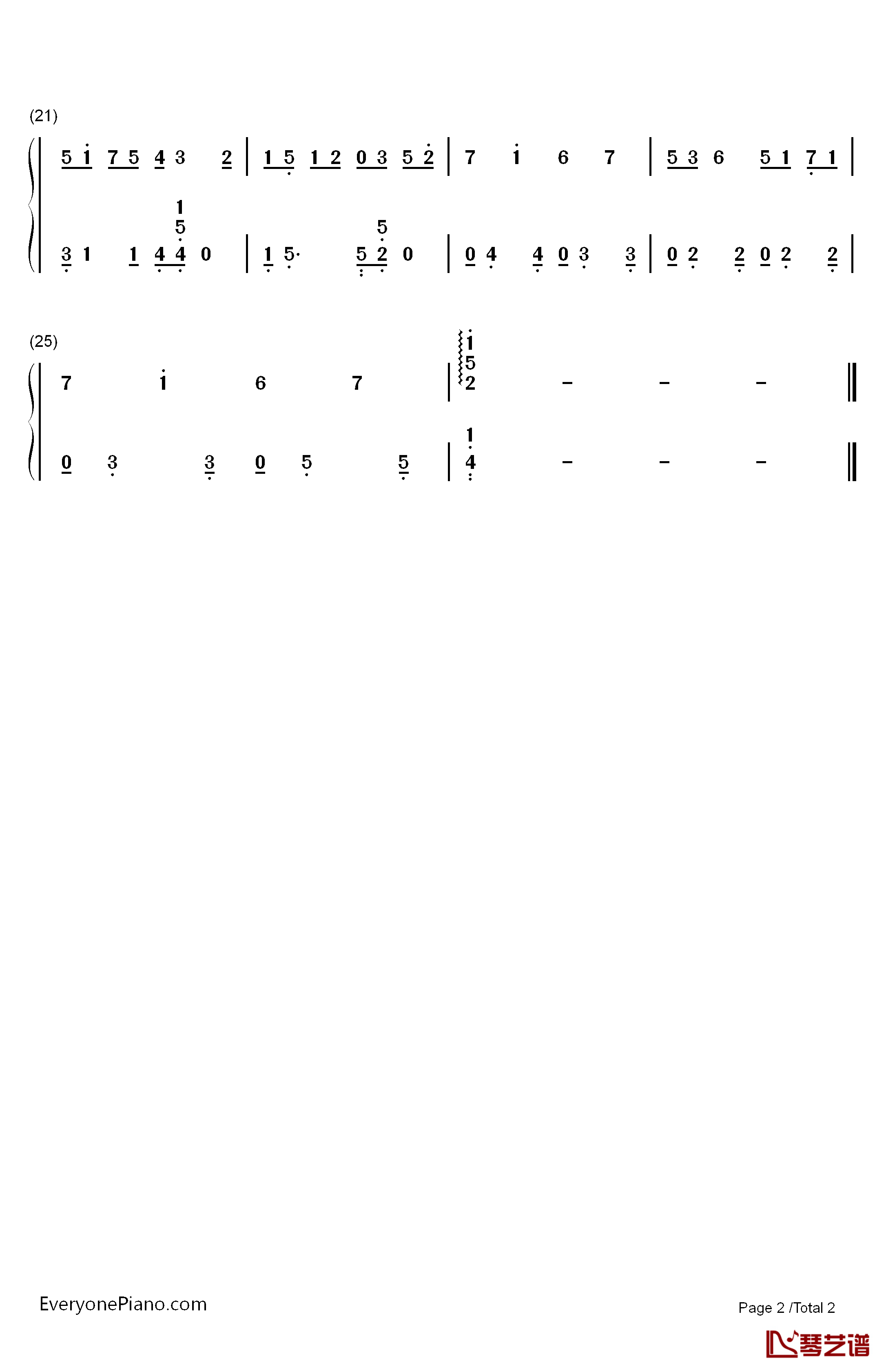 三葉の通学钢琴简谱-数字双手-RADWIMPS2