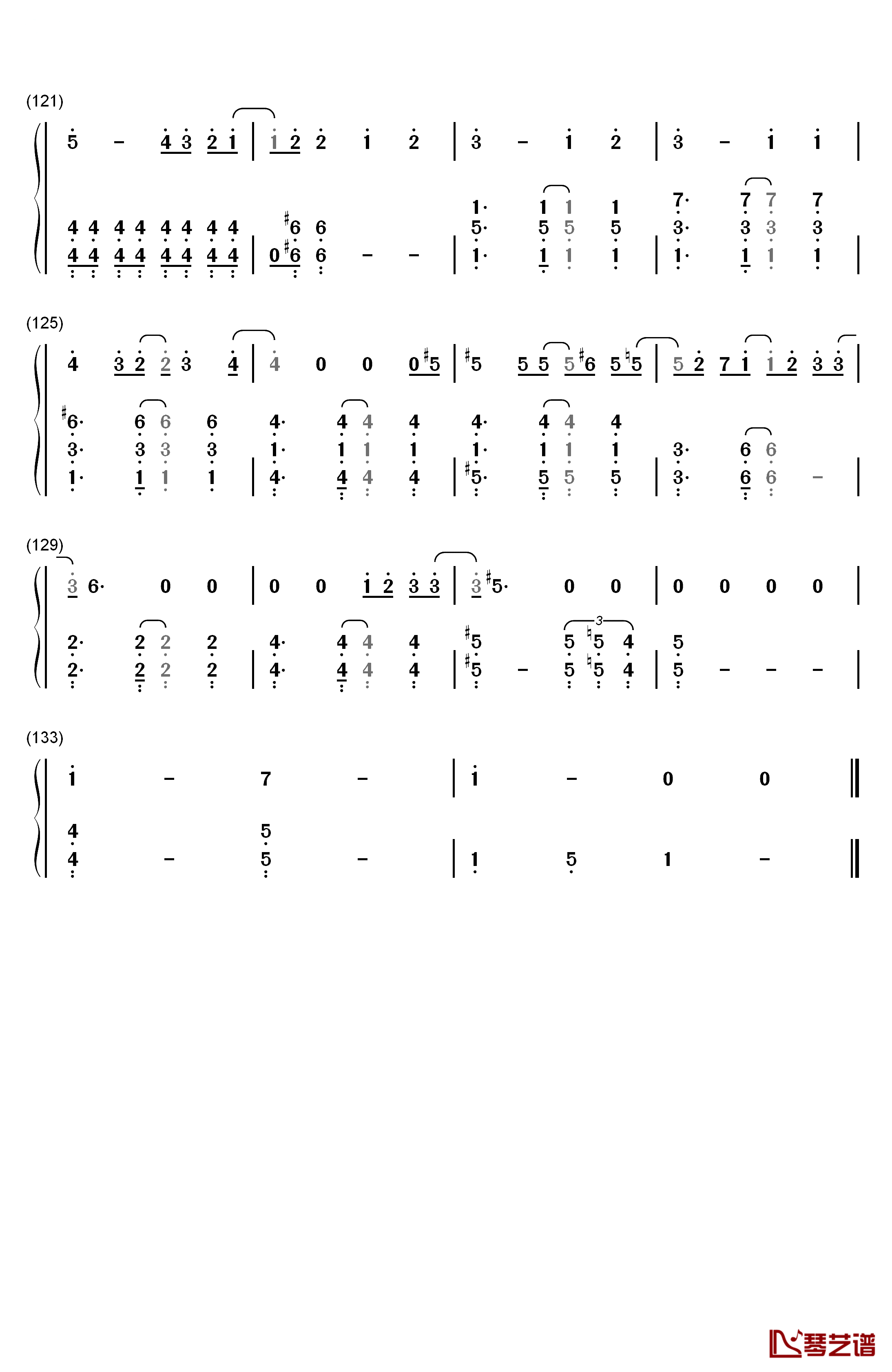 Last Goodbye钢琴简谱-数字双手-乐童音乐家6