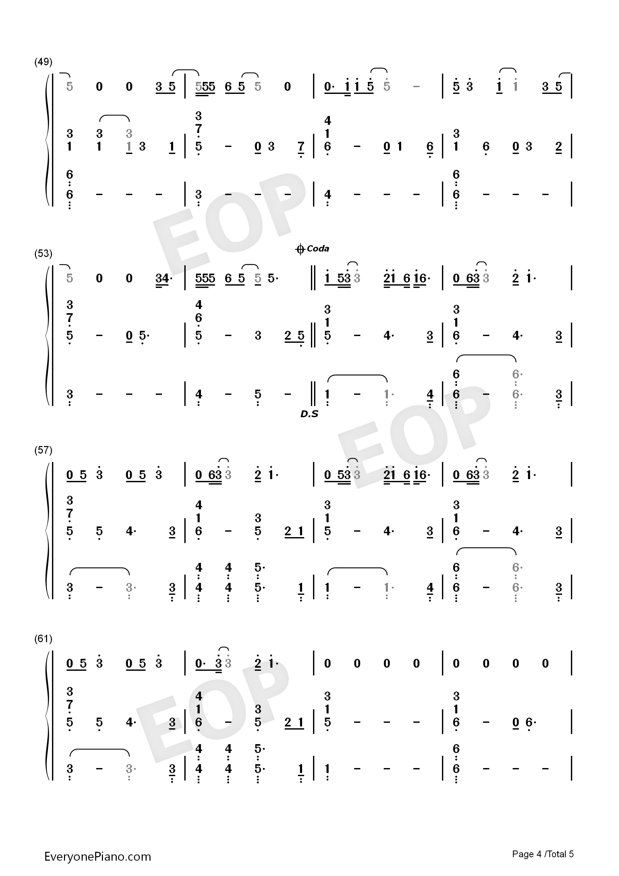 Goodbye My Lover伴奏钢琴简谱-James Blunt演唱4