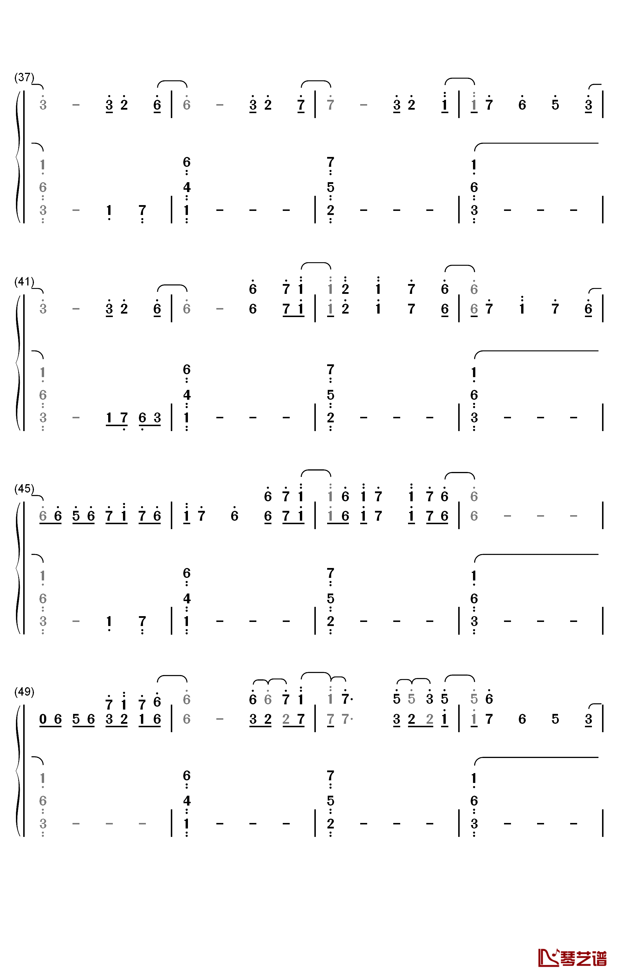 Asphyxia钢琴简谱-数字双手-逆时针向3