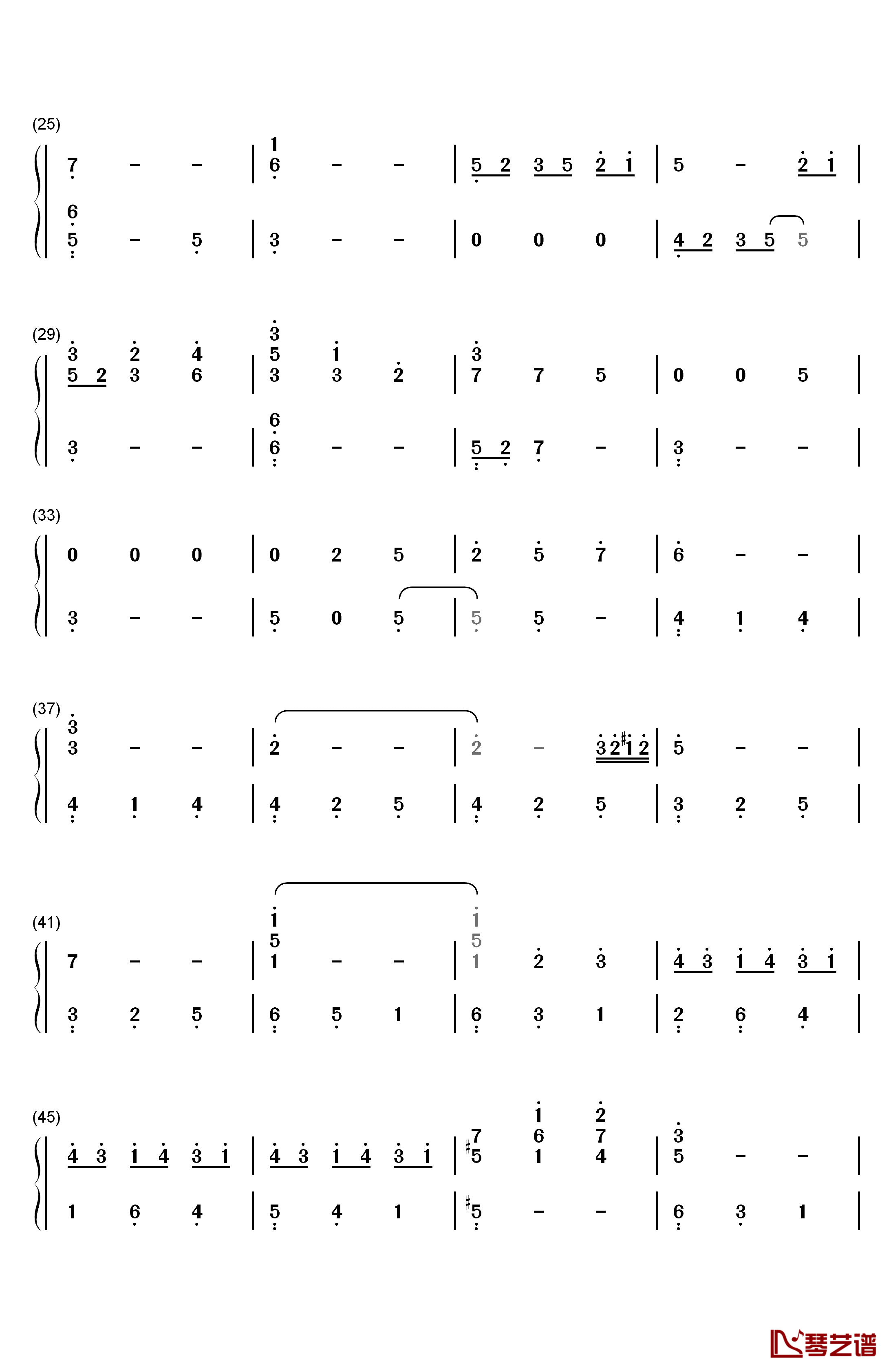 私の嘘 PianoSolo钢琴简谱-数字双手-横山克2