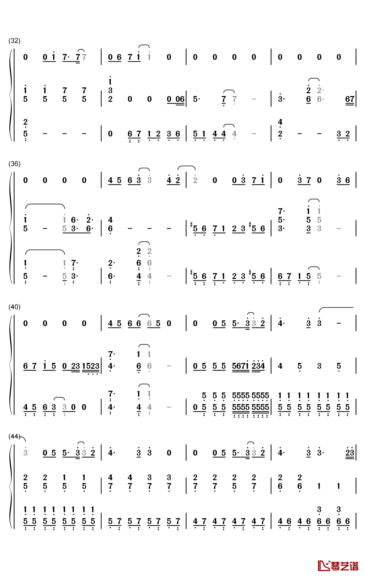 为了爱的人钢琴简谱-数字双手-谭维维3