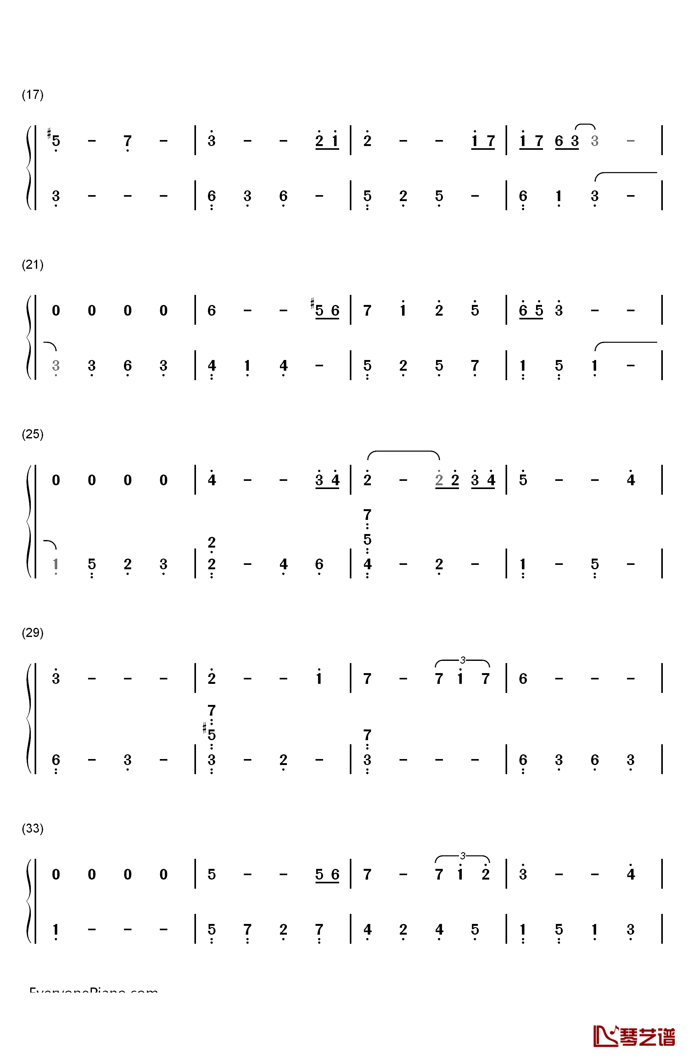 A Little Prayer唐心单恋钢琴简谱-数字双手-渡辺博也2