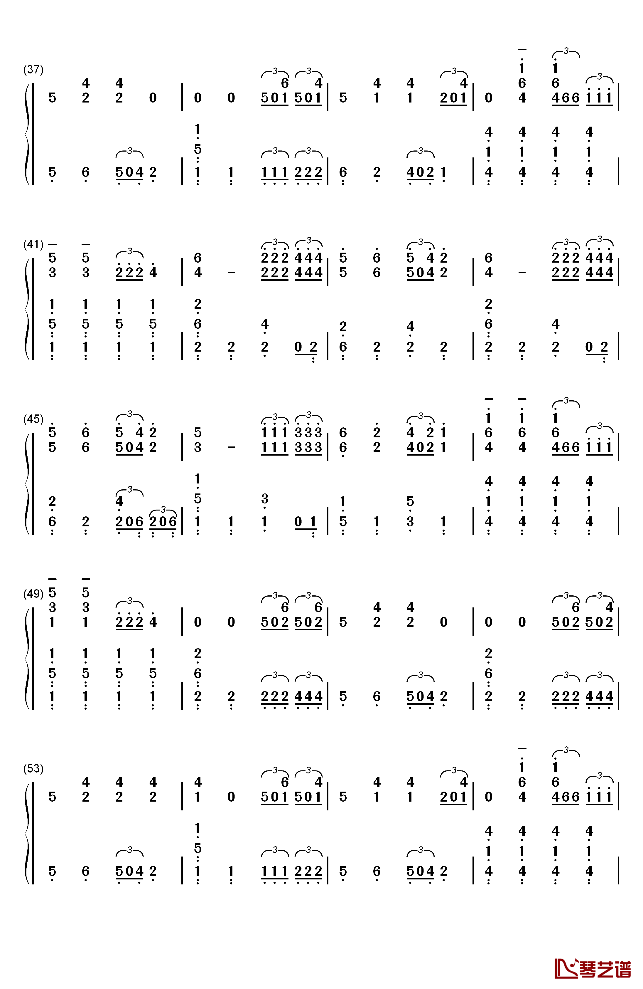 Sail钢琴简谱-数字双手-Awolnation3